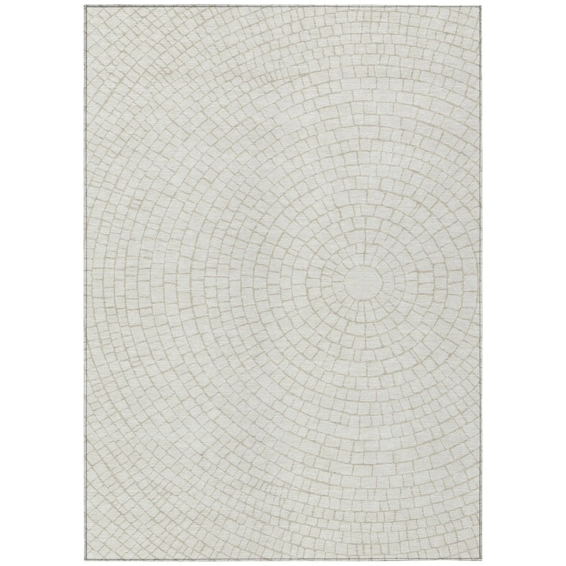 10' X 14' Ivory And Beige Geometric Washable Indoor Outdoor Area Rug Homeroots Outdoor