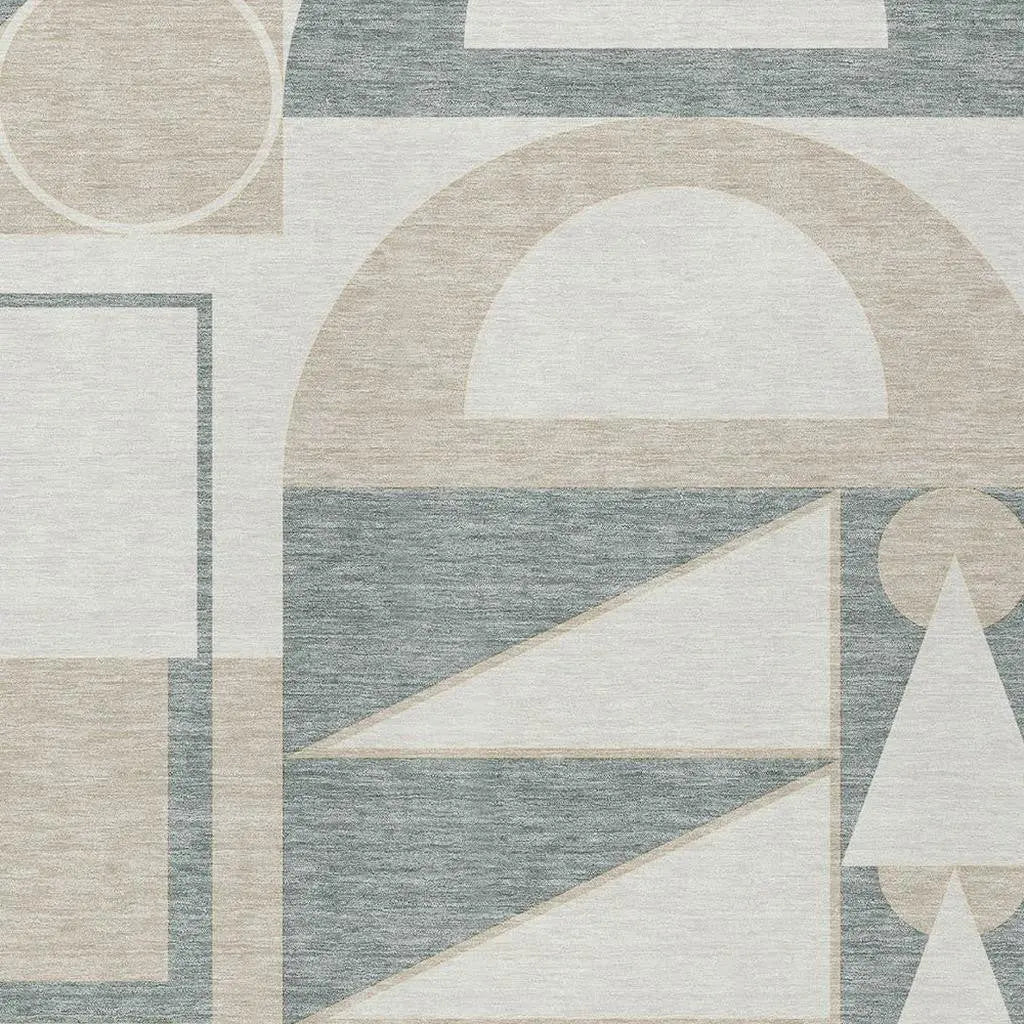 10' X 14' Ivory And Beige Geometric Washable Indoor Outdoor Area Rug Homeroots Outdoor