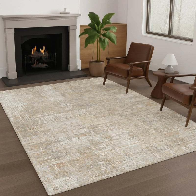 10' X 14' Ivory And Blue Abstract Washable Indoor Outdoor Area Rug Homeroots Outdoor