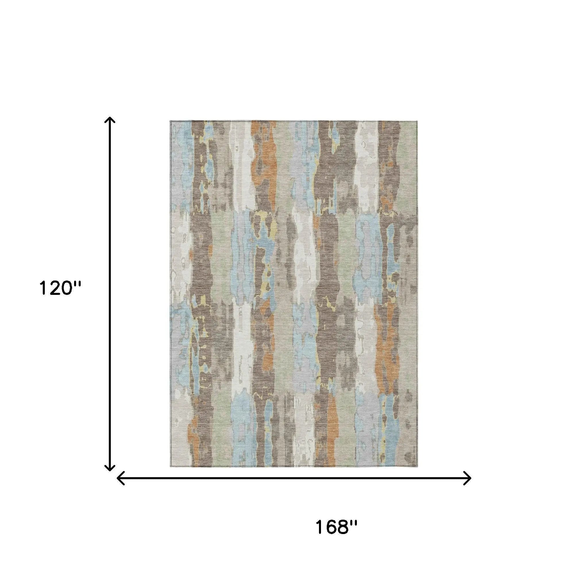 10' X 14' Ivory And Blue Abstract Washable Indoor Outdoor Area Rug Homeroots Outdoor