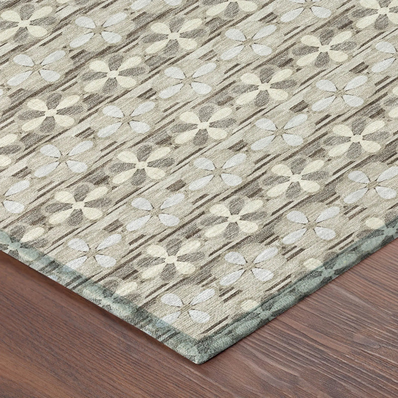 10' X 14' Ivory And Blue Striped Washable Indoor Outdoor Area Rug Homeroots Outdoor