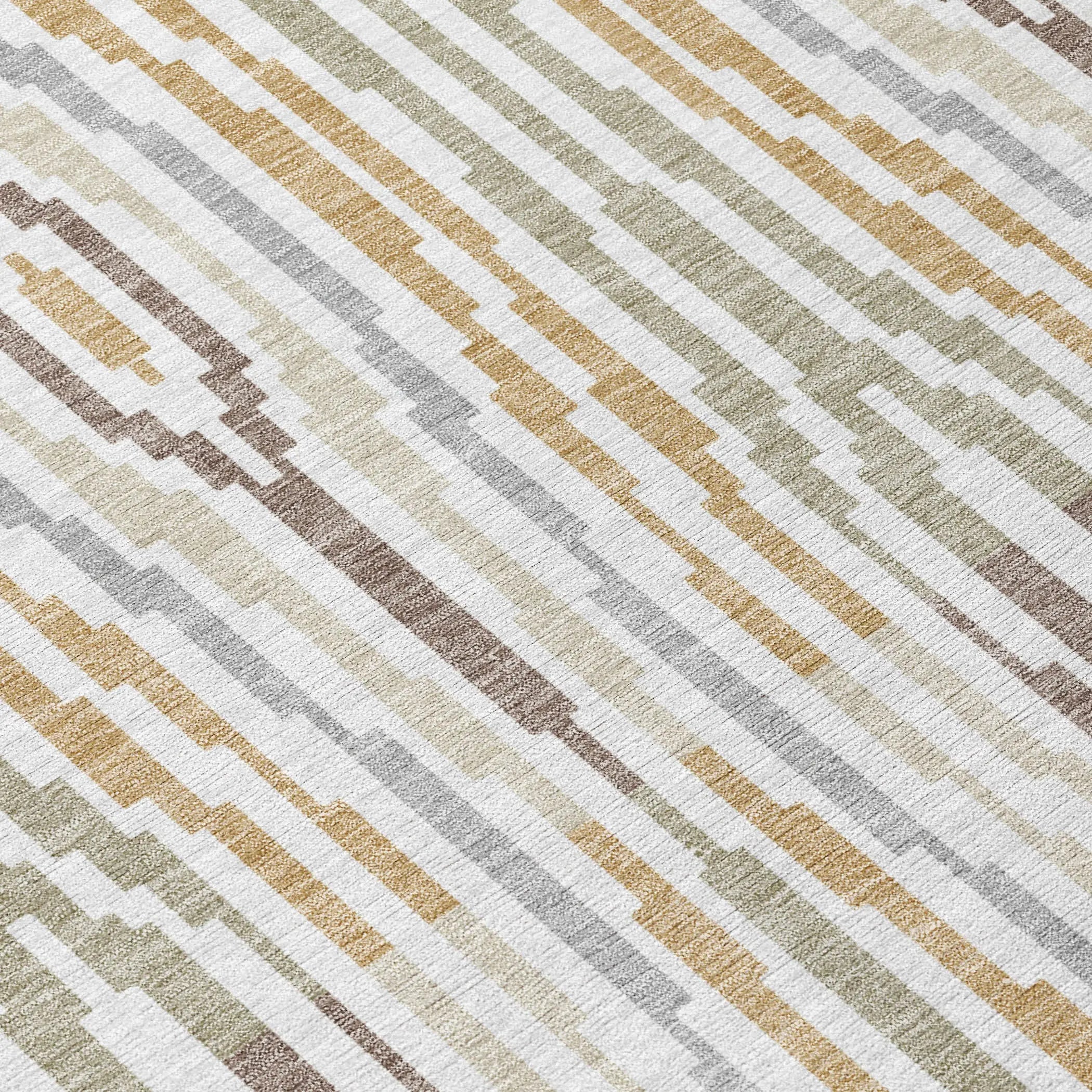 10' X 14' Ivory And Brown Abstract Washable Indoor Outdoor Area Rug Homeroots Outdoor