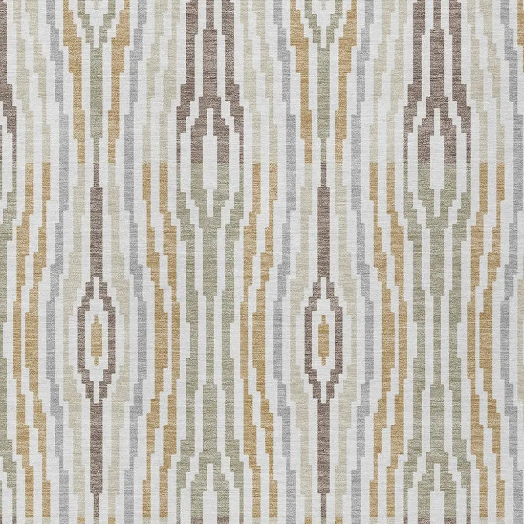 10' X 14' Ivory And Brown Abstract Washable Indoor Outdoor Area Rug Homeroots Outdoor