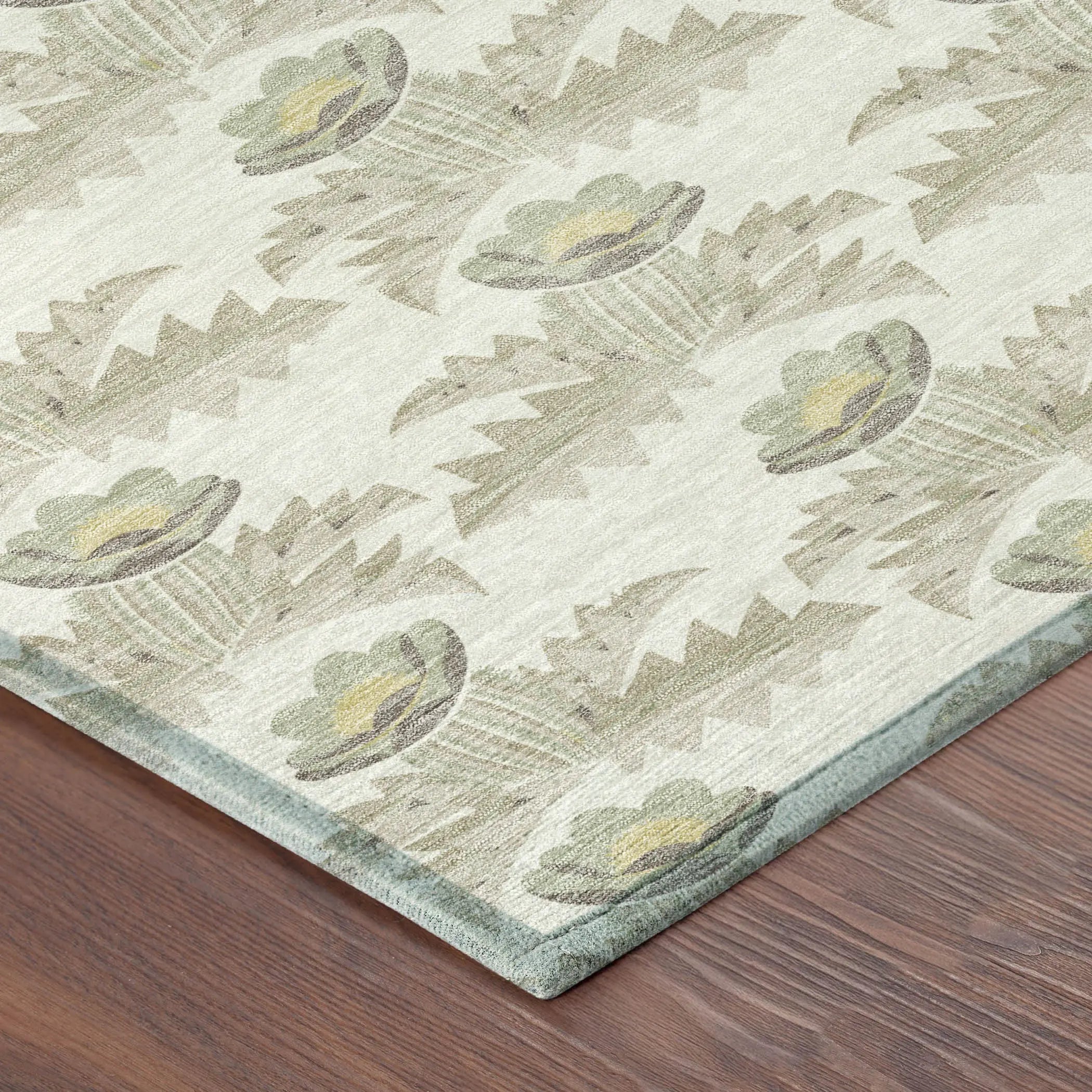 10' X 14' Ivory And Brown Floral Washable Indoor Outdoor Area Rug Homeroots Outdoor