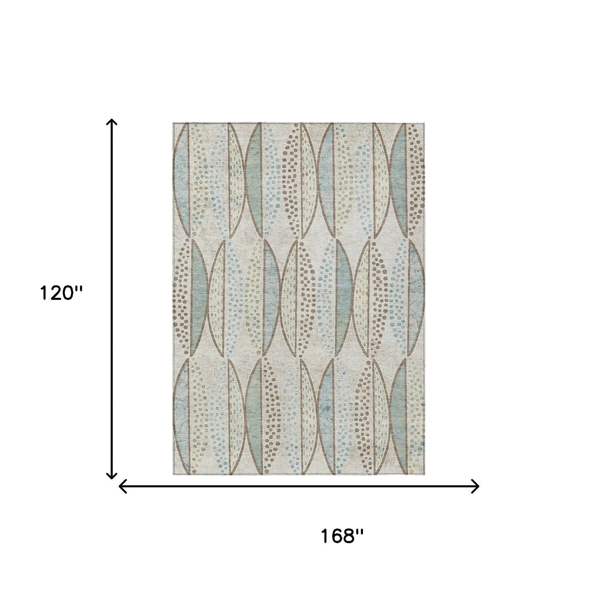 10' X 14' Ivory And Brown Geometric Washable Indoor Outdoor Area Rug Homeroots Outdoor