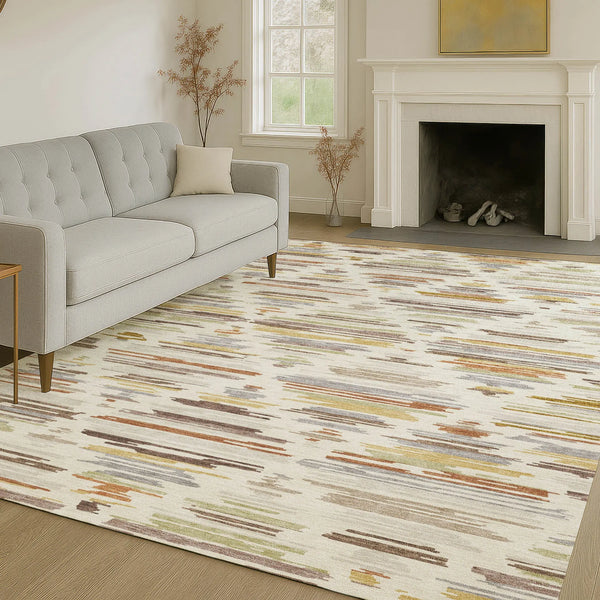 10' X 14' Ivory And Brown Southwestern Washable Indoor Outdoor Area Rug Homeroots Outdoor