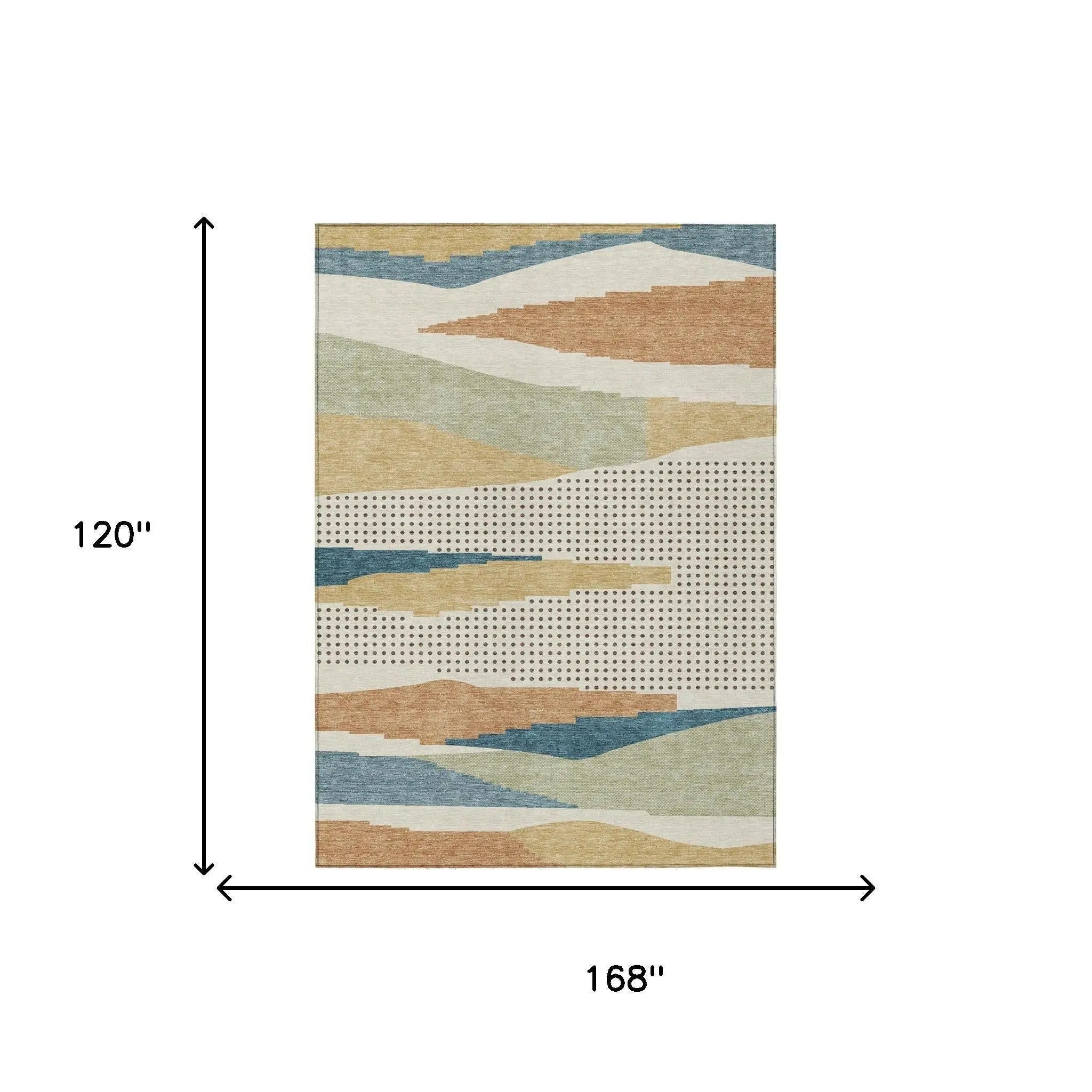 10' X 14' Ivory And Cream Abstract Washable Indoor Outdoor Area Rug Homeroots Outdoor