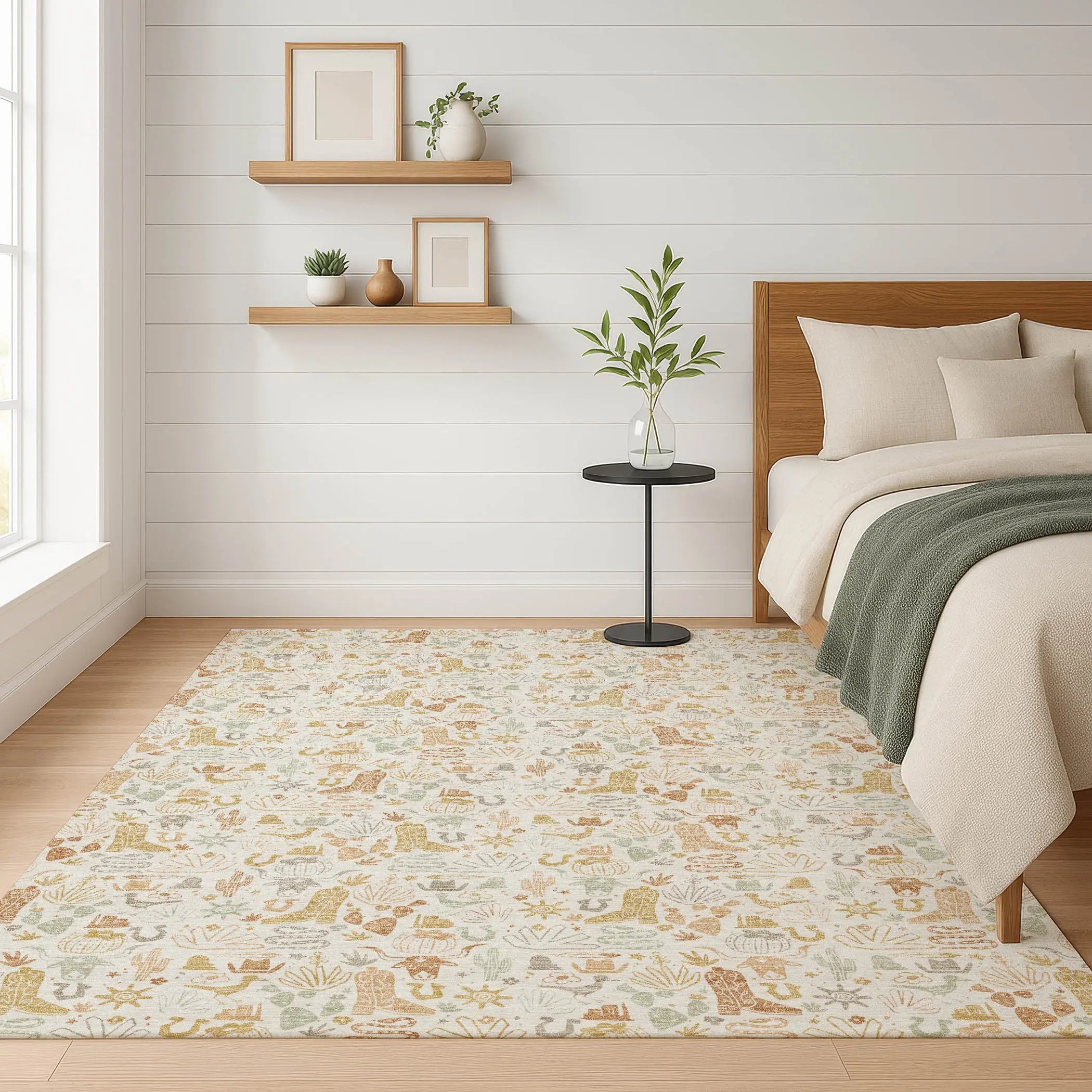 10' X 14' Ivory And Cream Stars Washable Indoor Outdoor Area Rug Homeroots Outdoor