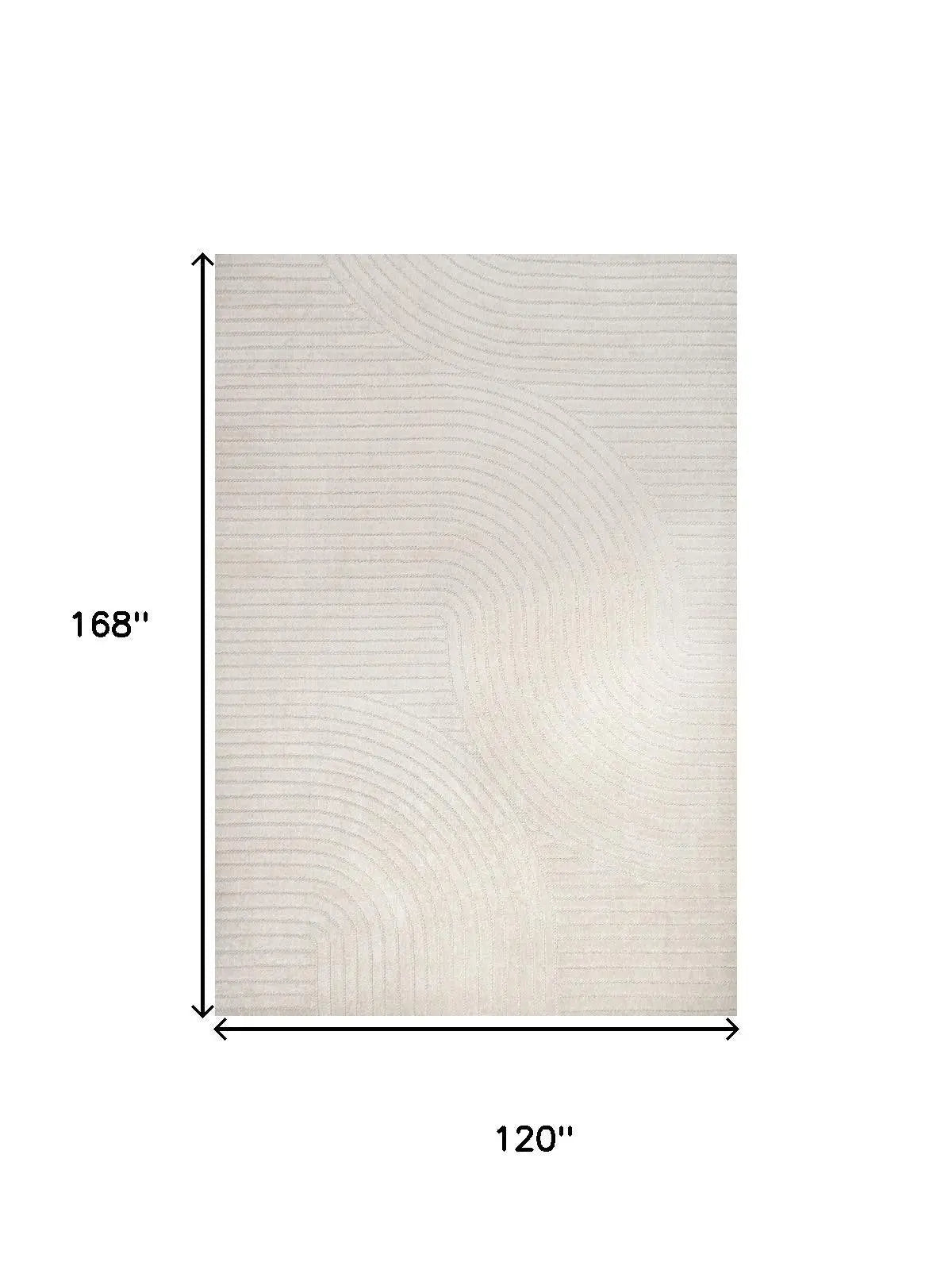 10' X 14' Ivory And Cream Striped Indoor Outdoor Area Rug Homeroots Outdoor