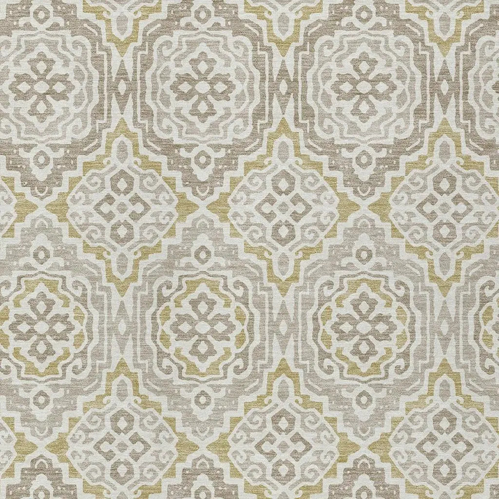 10' X 14' Ivory And Denim Blue Tribal Washable Indoor Outdoor Area Rug Homeroots Outdoor