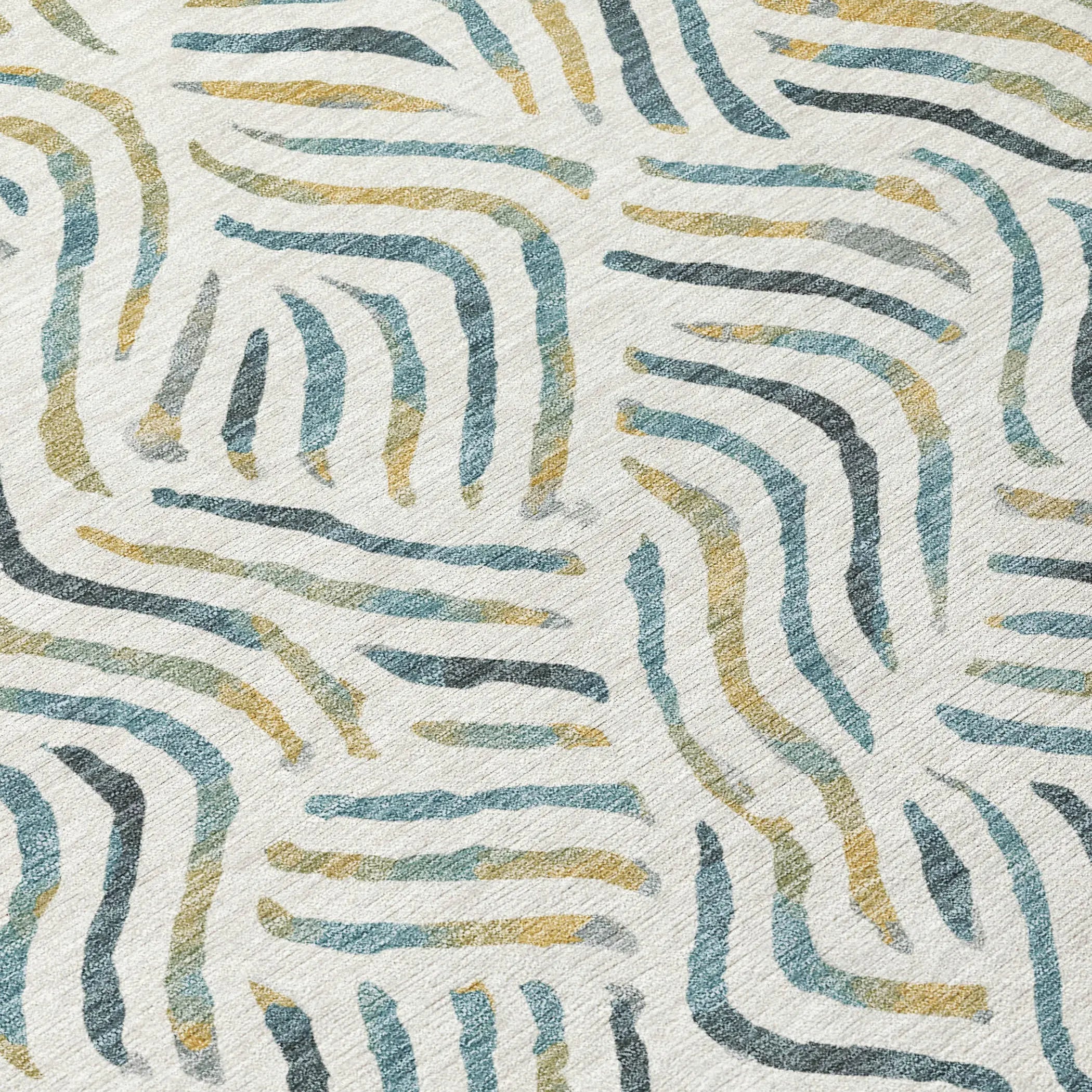 10' X 14' Ivory And Gold Abstract Washable Indoor Outdoor Area Rug Homeroots Outdoor