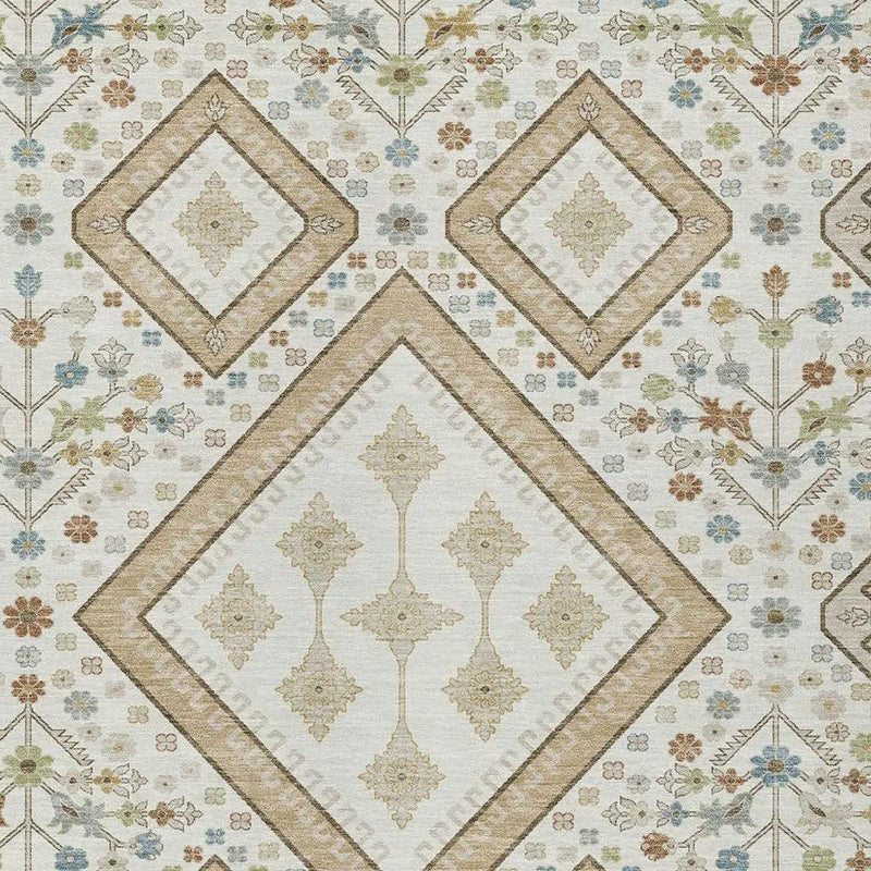 10' X 14' Ivory And Gold Medallion Washable Indoor Outdoor Area Rug Homeroots Outdoor