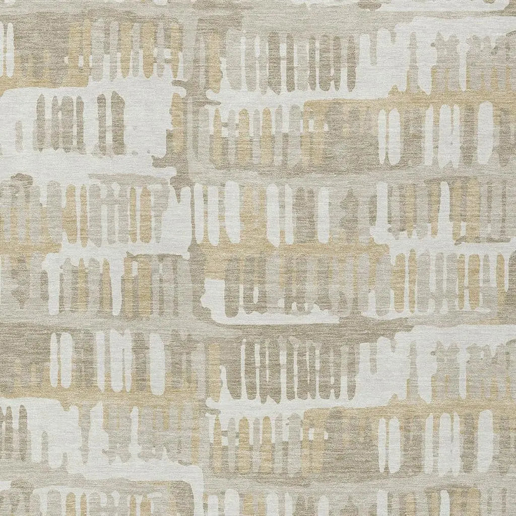 10' X 14' Ivory And Gray Abstract Washable Indoor Outdoor Area Rug Homeroots Outdoor
