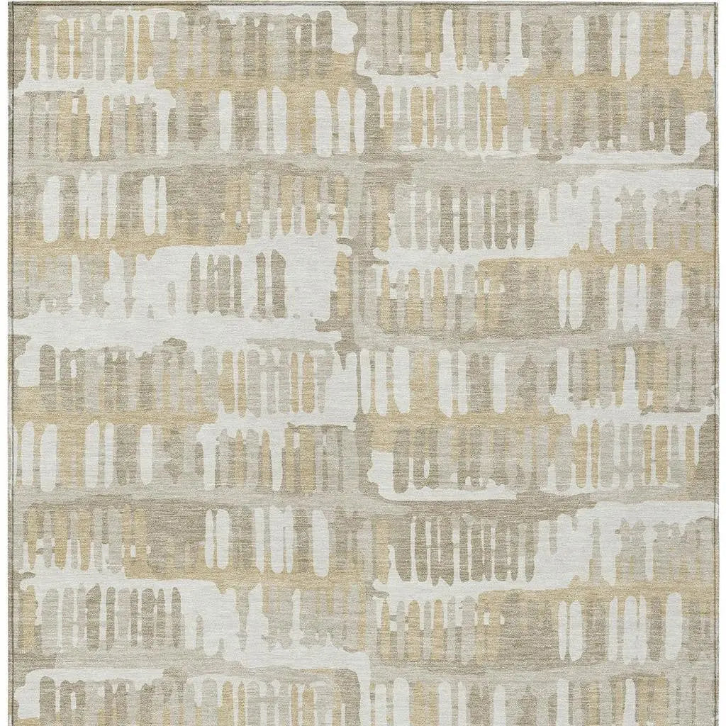 10' X 14' Ivory And Gray Abstract Washable Indoor Outdoor Area Rug Homeroots Outdoor