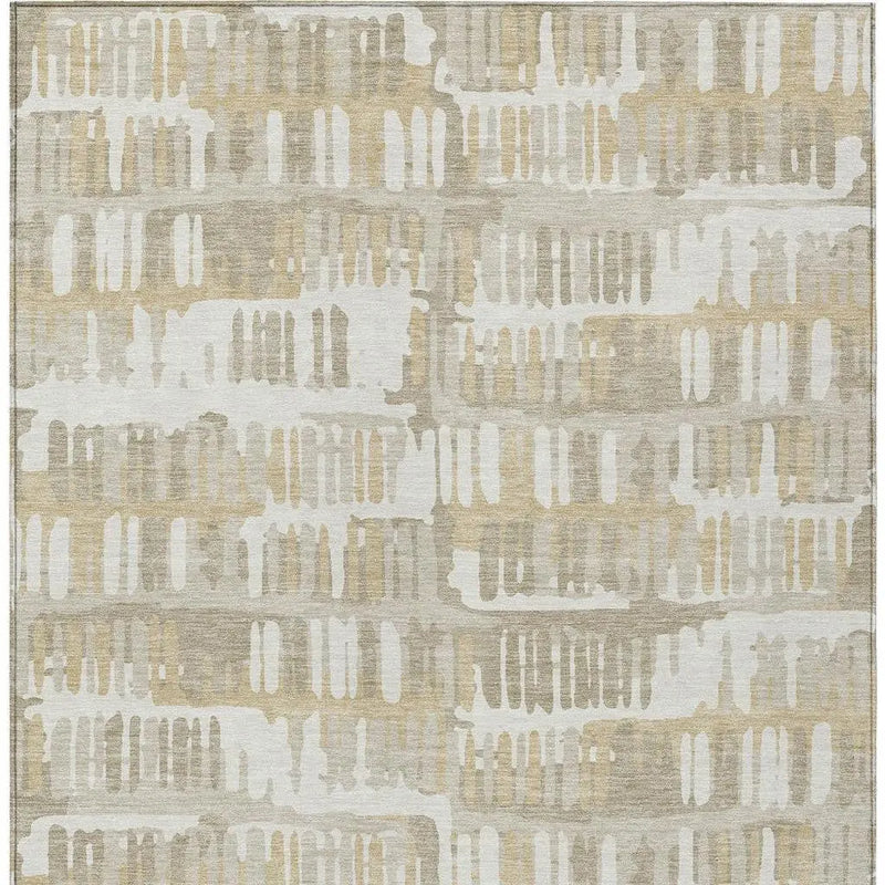 10' X 14' Ivory And Gray Abstract Washable Indoor Outdoor Area Rug Homeroots Outdoor