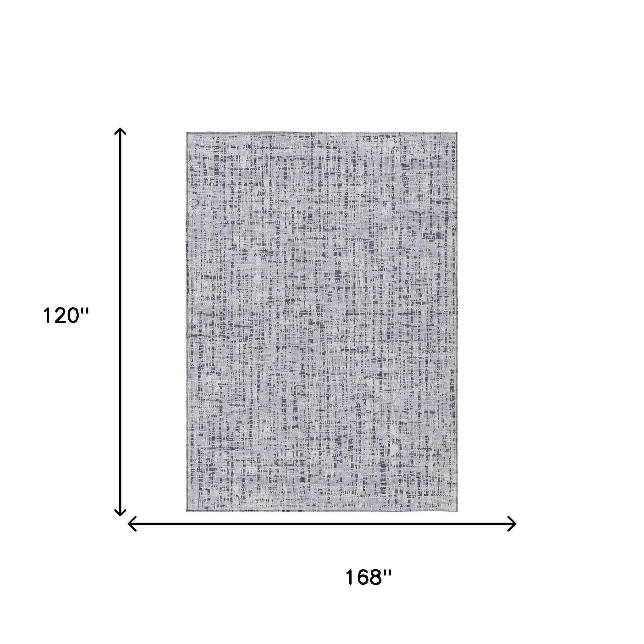 10' X 14' Ivory And Gray Abstract Washable Indoor Outdoor Area Rug Homeroots Outdoor
