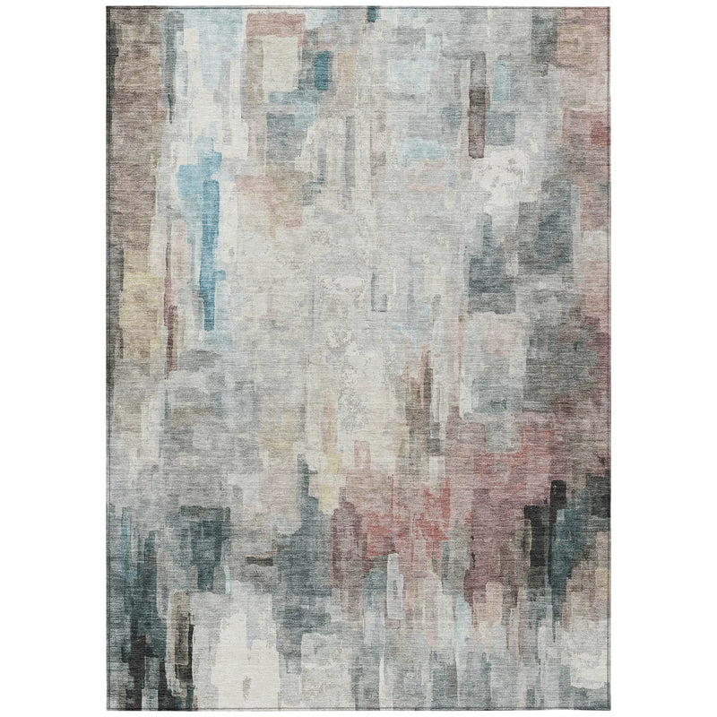 10' X 14' Ivory And Gray Abstract Washable Indoor Outdoor Area Rug Homeroots Outdoor