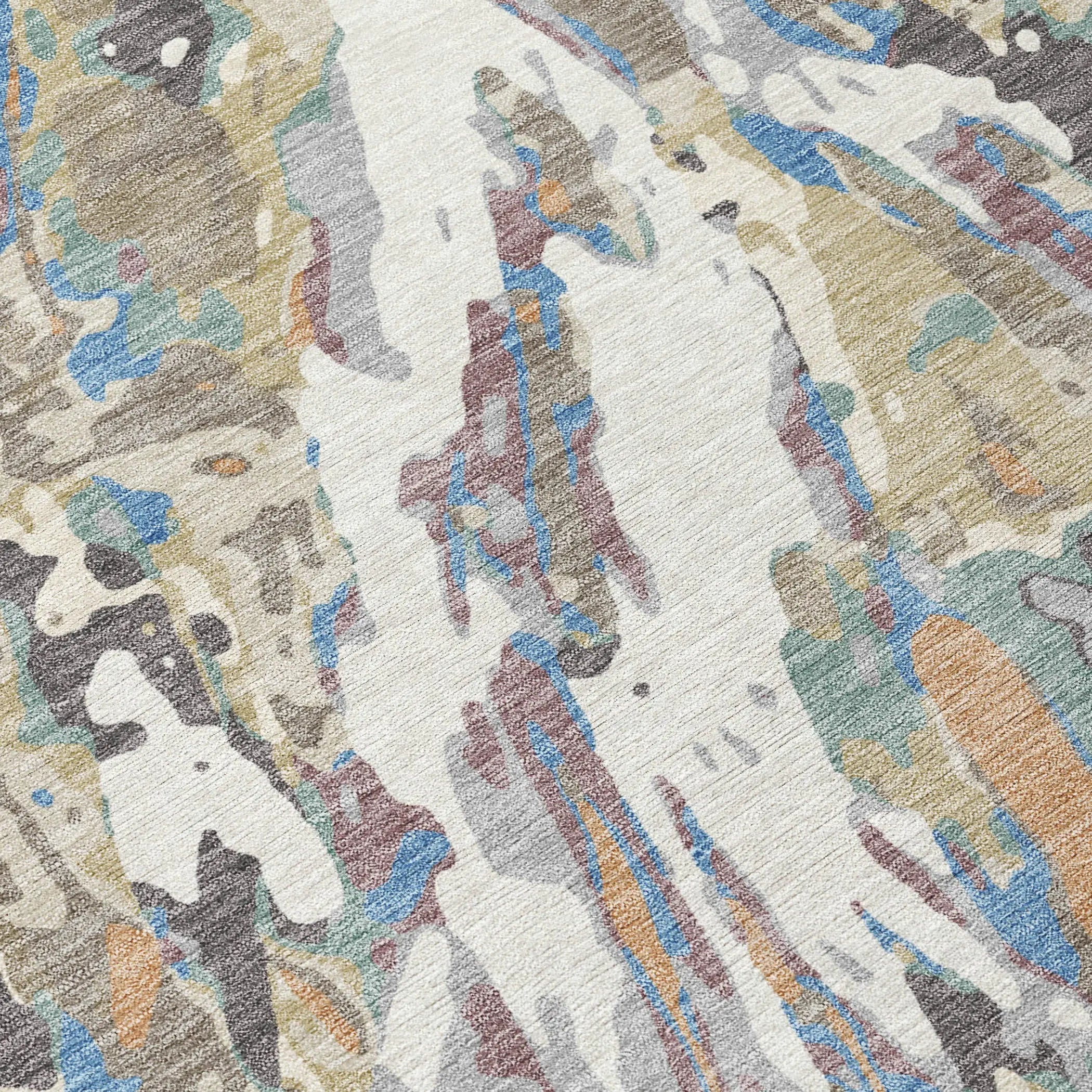 10' X 14' Ivory And Gray Abstract Washable Indoor Outdoor Area Rug Homeroots Outdoor