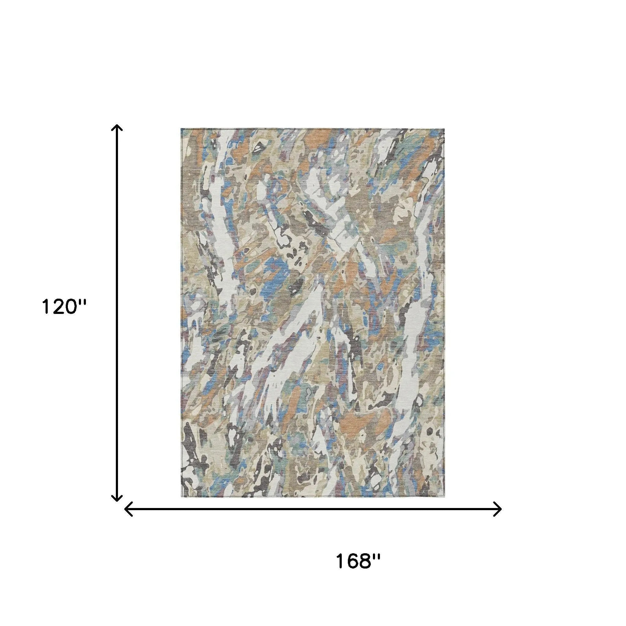 10' X 14' Ivory And Gray Abstract Washable Indoor Outdoor Area Rug Homeroots Outdoor