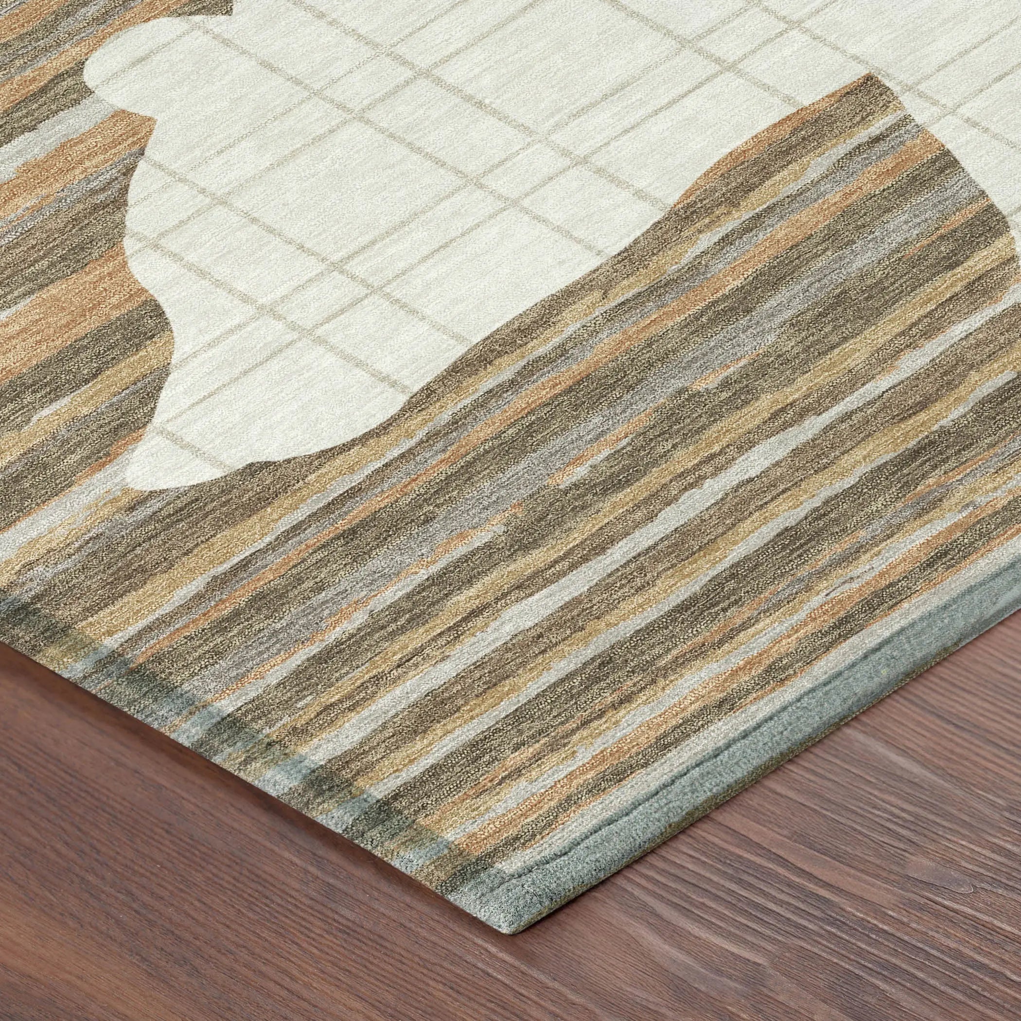 10' X 14' Ivory And Gray Abstract Washable Indoor Outdoor Area Rug Homeroots Outdoor