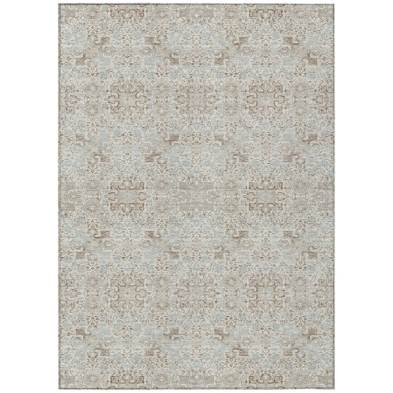 10' X 14' Ivory And Gray Oriental Washable Indoor Outdoor Area Rug Homeroots Outdoor