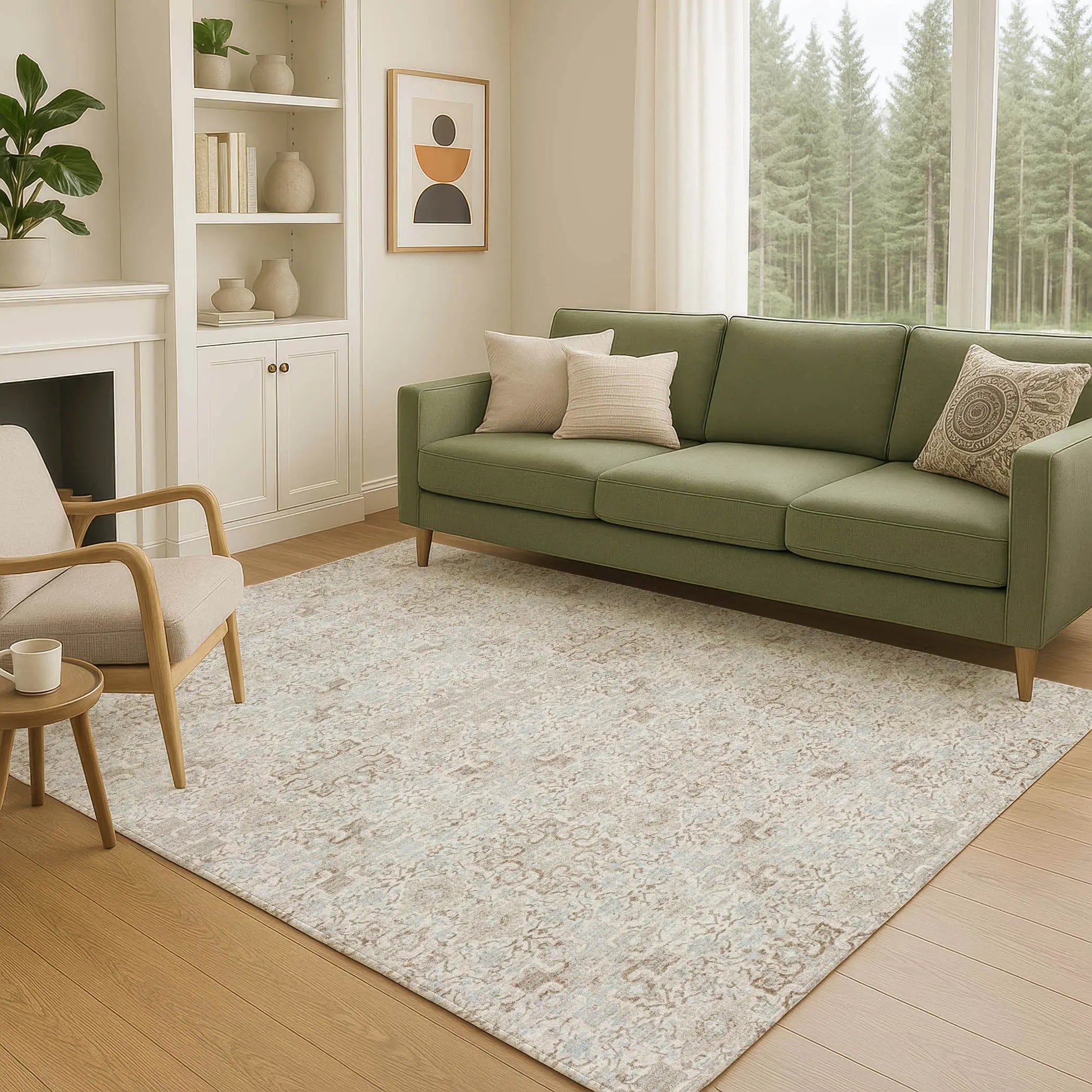 10' X 14' Ivory And Gray Oriental Washable Indoor Outdoor Area Rug Homeroots Outdoor