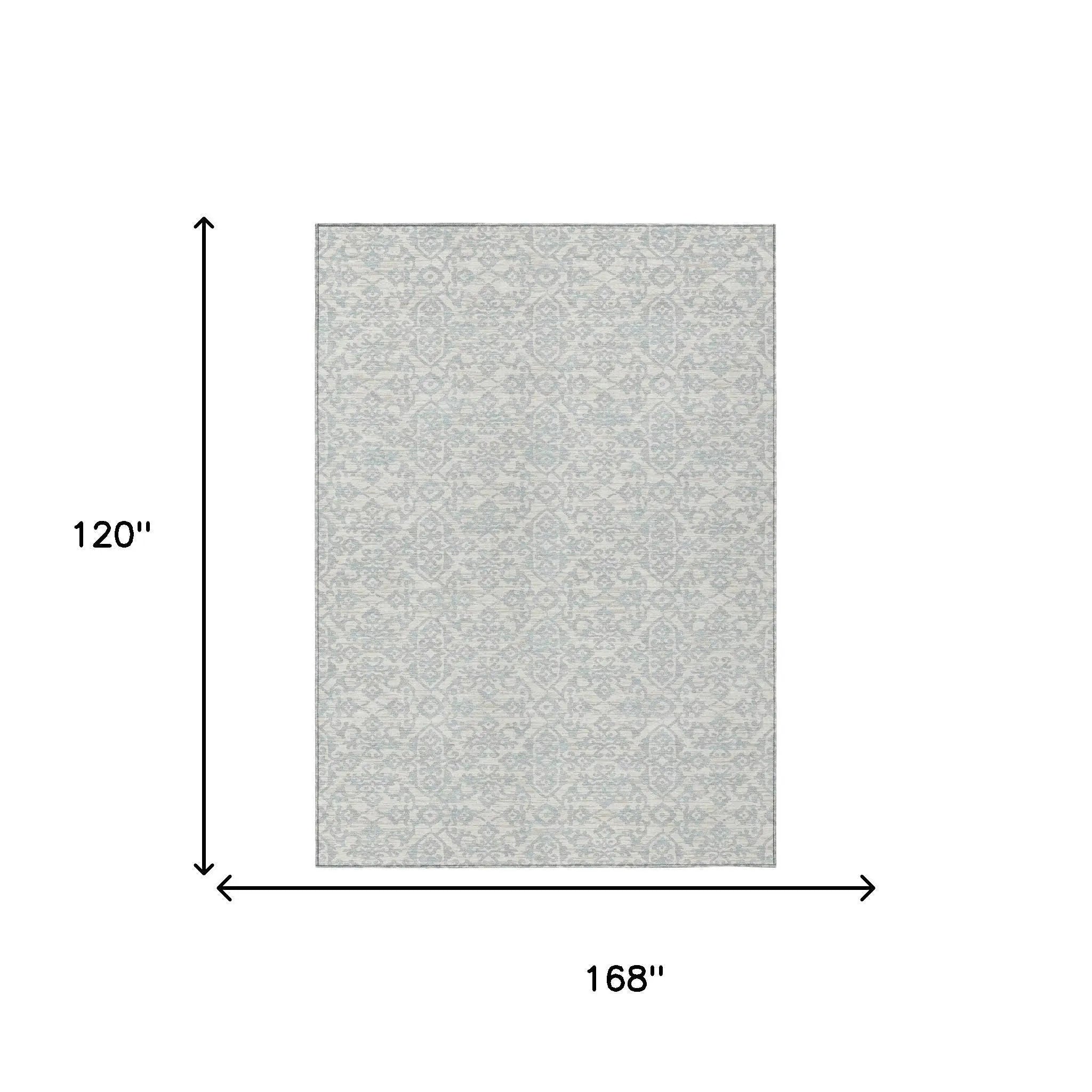 10' X 14' Ivory And Gray Oriental Washable Indoor Outdoor Area Rug Homeroots Outdoor