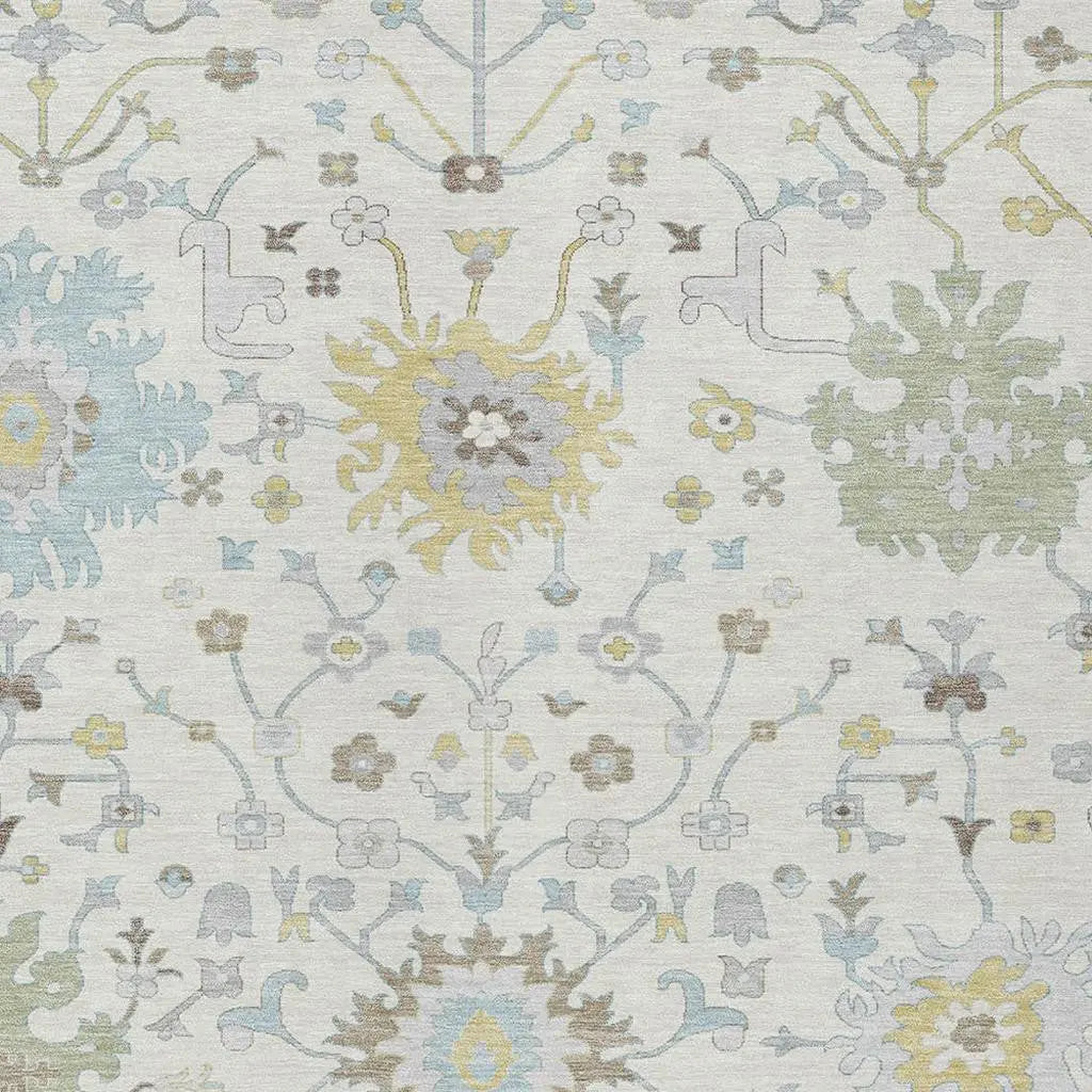 10' X 14' Ivory And Green Faux Bois Washable Indoor Outdoor Area Rug Homeroots Outdoor