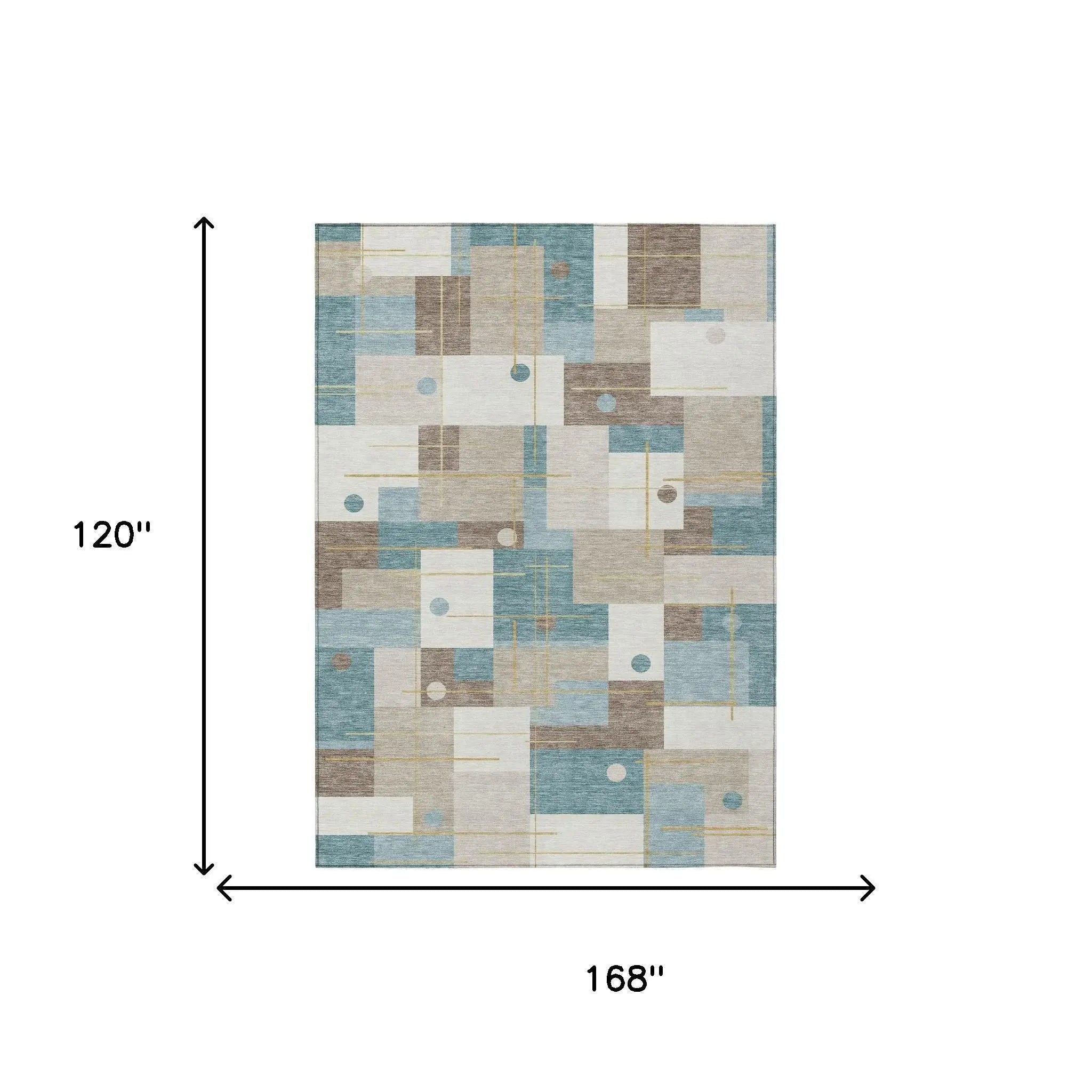 10' X 14' Ivory And Khaki Geometric Washable Indoor Outdoor Area Rug Homeroots Outdoor