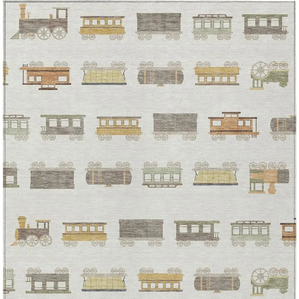 10' X 14' Ivory And Linen Abstract Washable Indoor Outdoor Area Rug Homeroots Outdoor