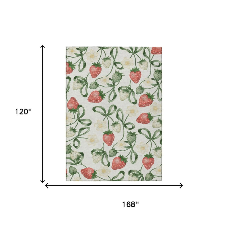 10' X 14' Ivory And Linen Floral Washable Indoor Outdoor Area Rug Homeroots Outdoor
