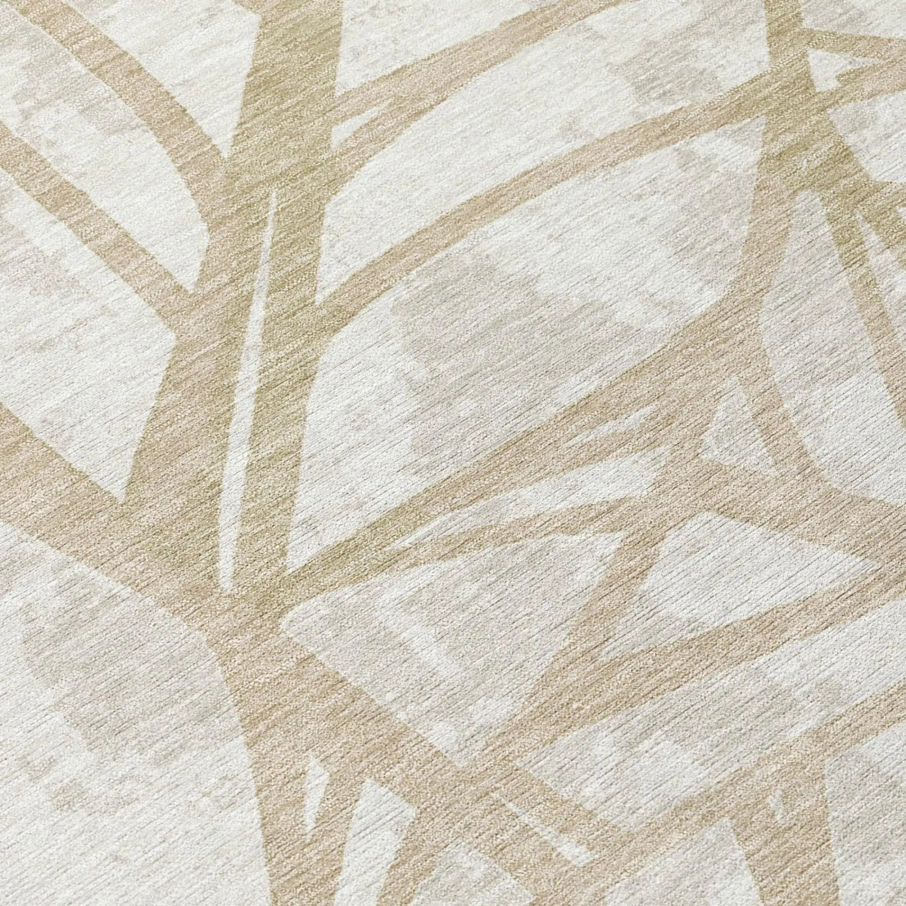 10' X 14' Ivory And Linen Floral Washable Indoor Outdoor Area Rug Homeroots Outdoor