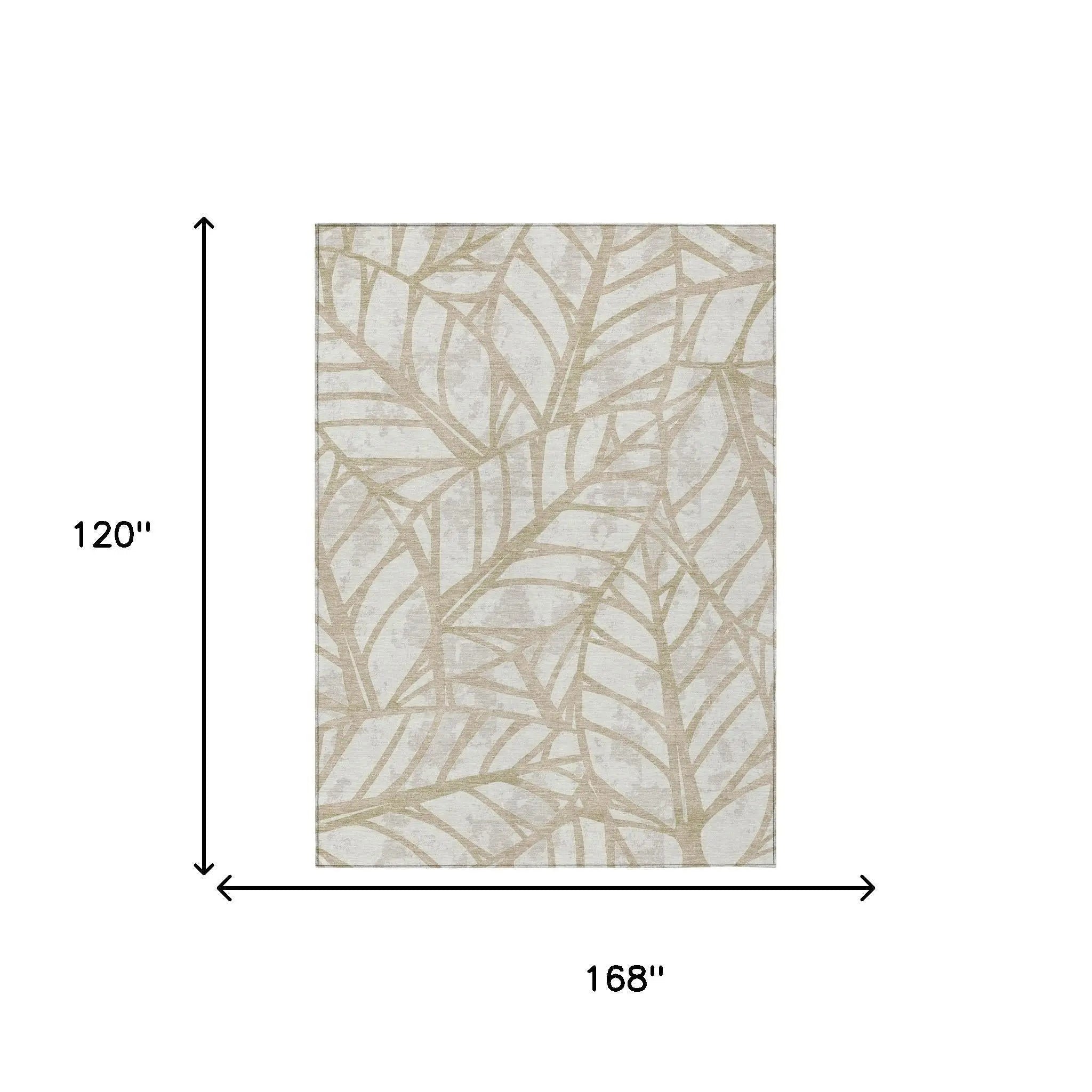 10' X 14' Ivory And Linen Floral Washable Indoor Outdoor Area Rug Homeroots Outdoor