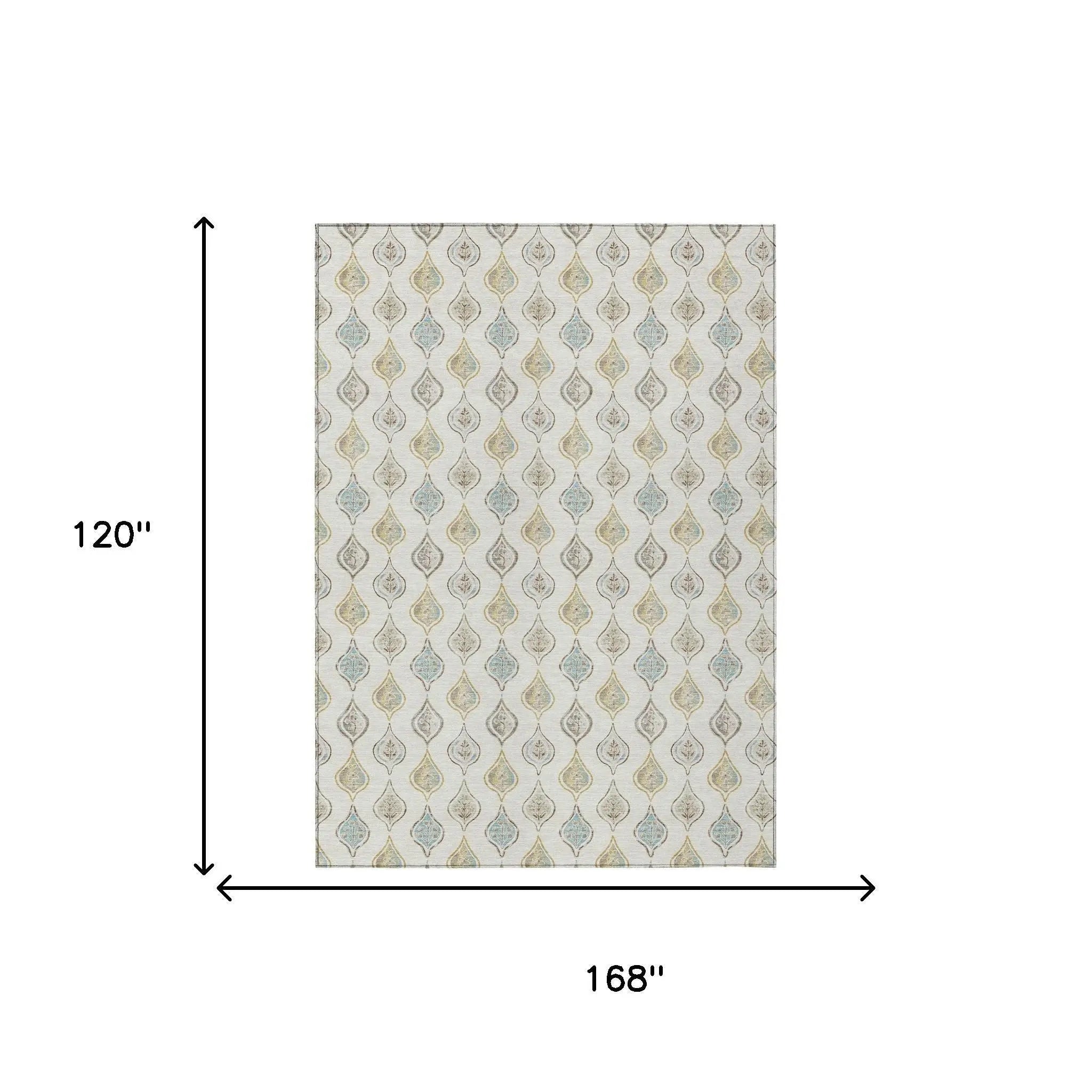 10' X 14' Ivory And Linen Floral Washable Indoor Outdoor Area Rug Homeroots Outdoor