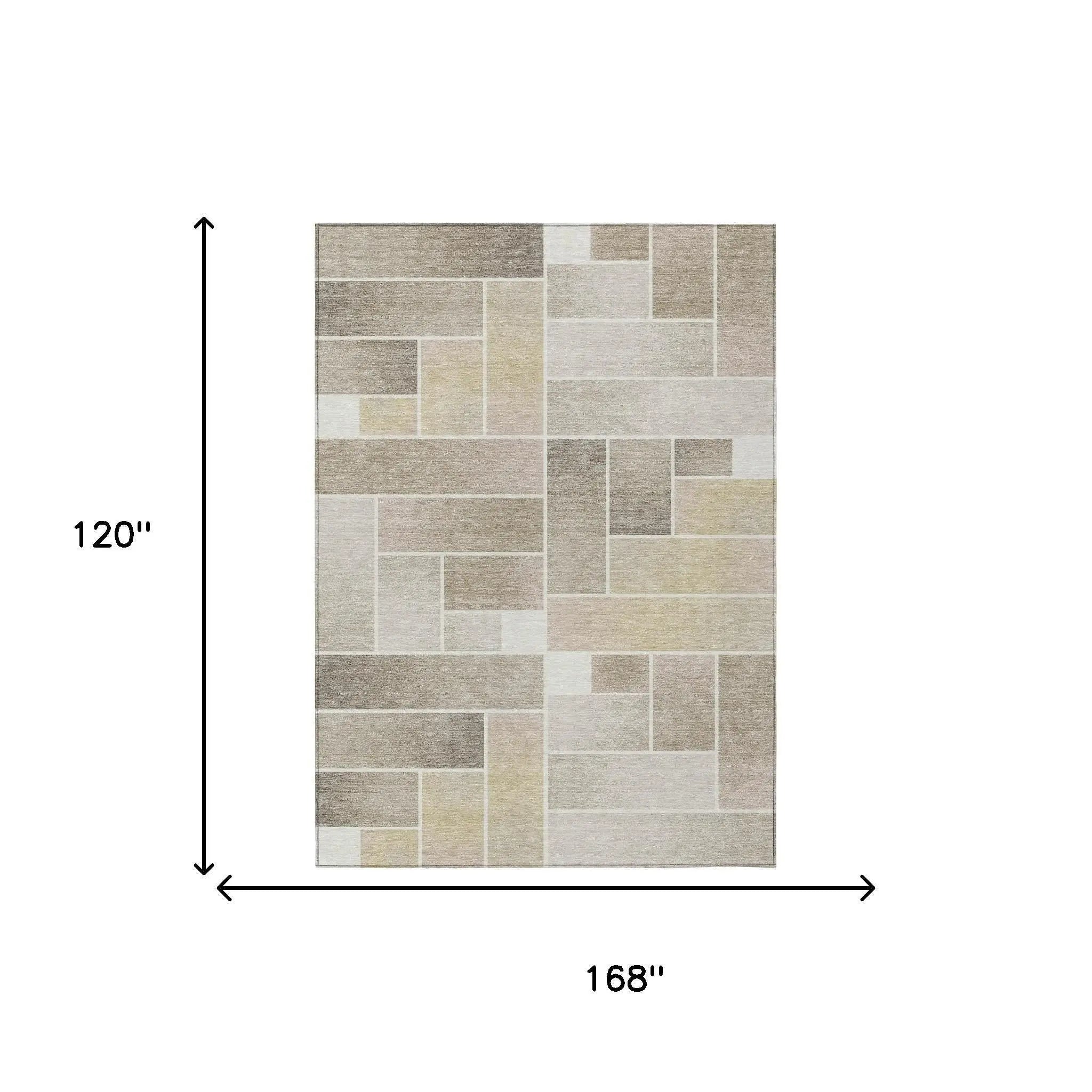 10' X 14' Ivory And Linen Geometric Washable Indoor Outdoor Area Rug Homeroots Outdoor