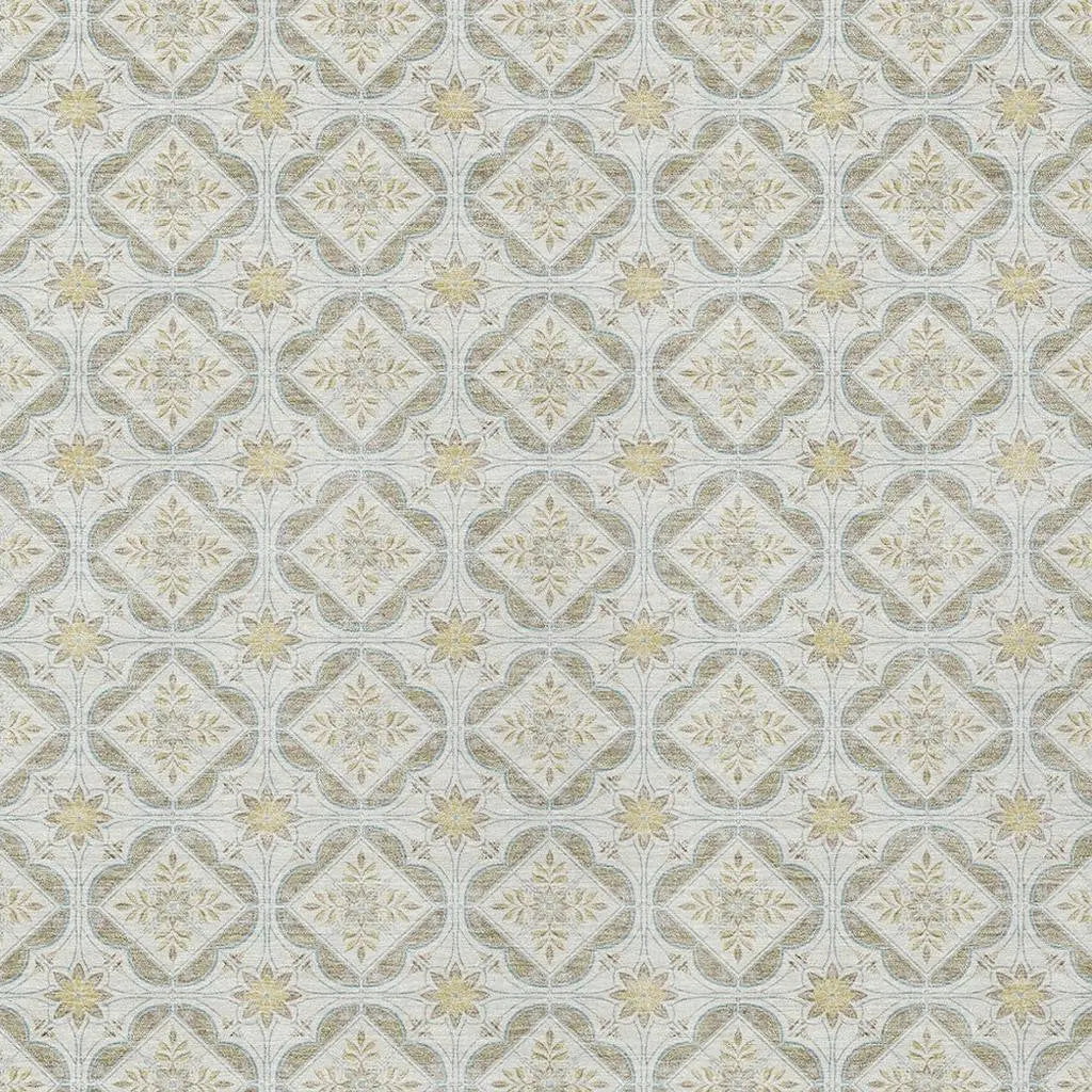10' X 14' Ivory And Linen Geometric Washable Indoor Outdoor Area Rug Homeroots Outdoor