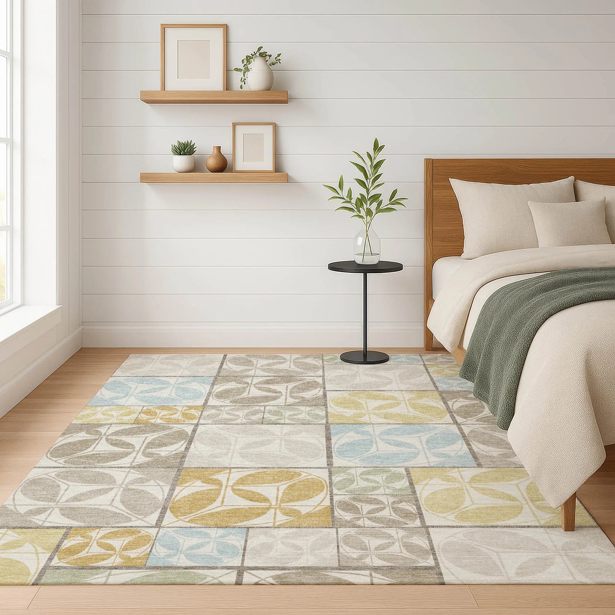 10' X 14' Ivory And Linen Geometric Washable Indoor Outdoor Area Rug Homeroots Outdoor