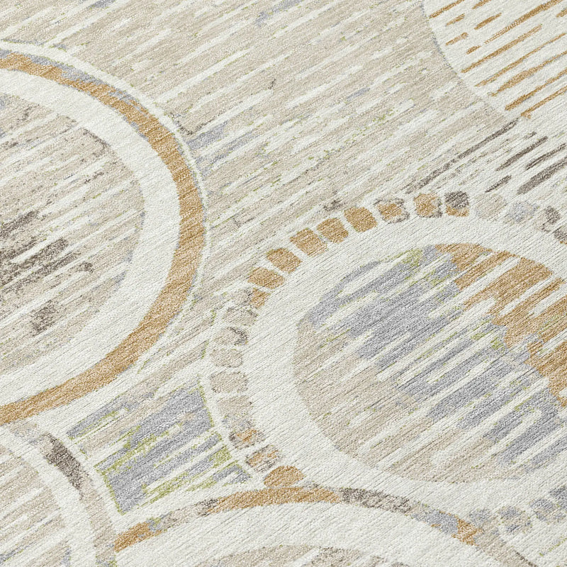 10' X 14' Ivory And Linen Geometric Washable Indoor Outdoor Area Rug Homeroots Outdoor
