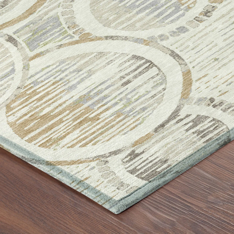 10' X 14' Ivory And Linen Geometric Washable Indoor Outdoor Area Rug Homeroots Outdoor
