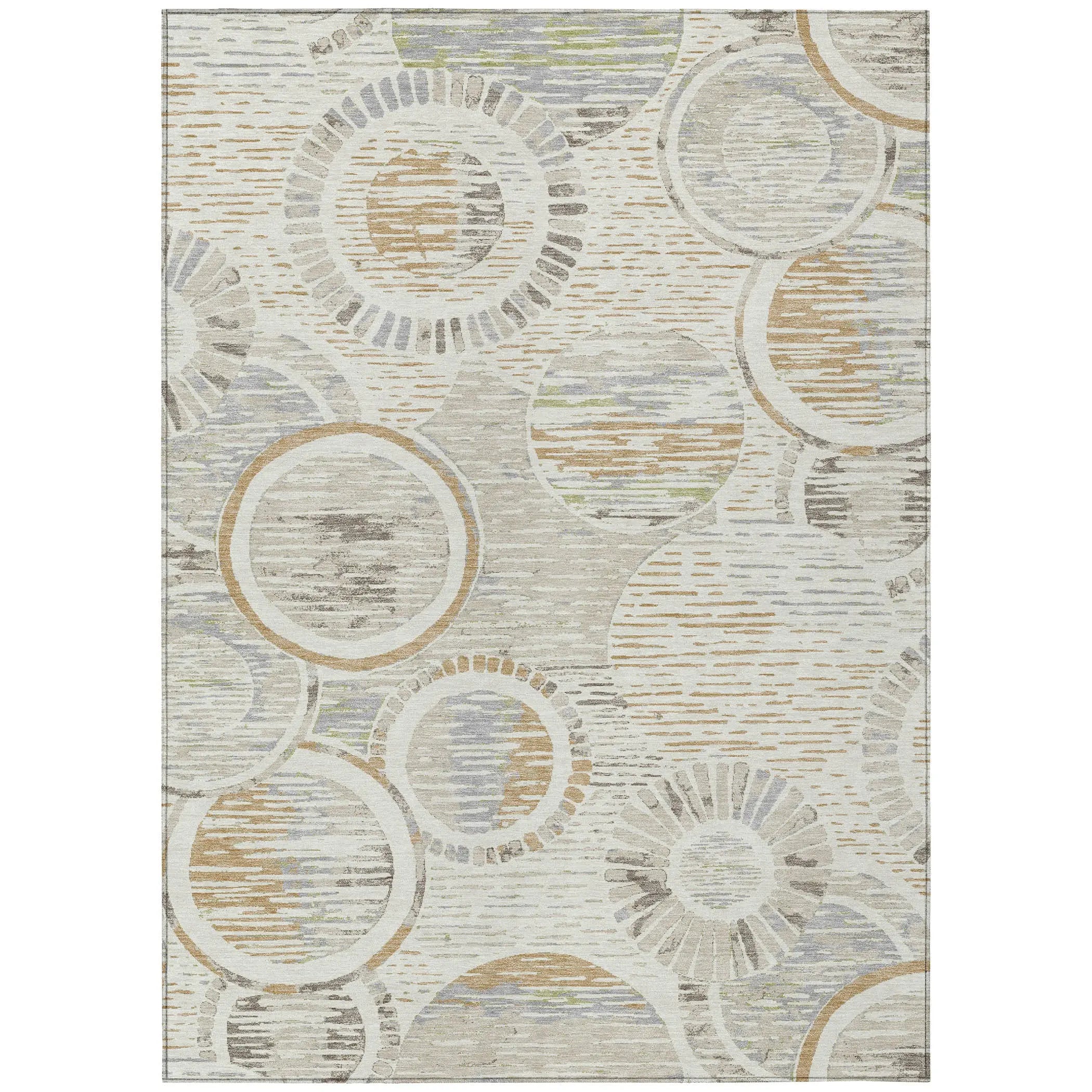 10' X 14' Ivory And Linen Geometric Washable Indoor Outdoor Area Rug Homeroots Outdoor