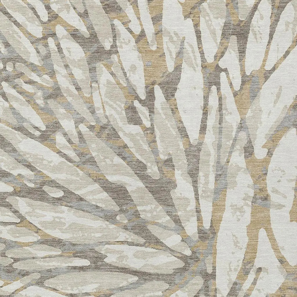 10' X 14' Ivory And Pewter Abstract Washable Indoor Outdoor Area Rug Homeroots Outdoor