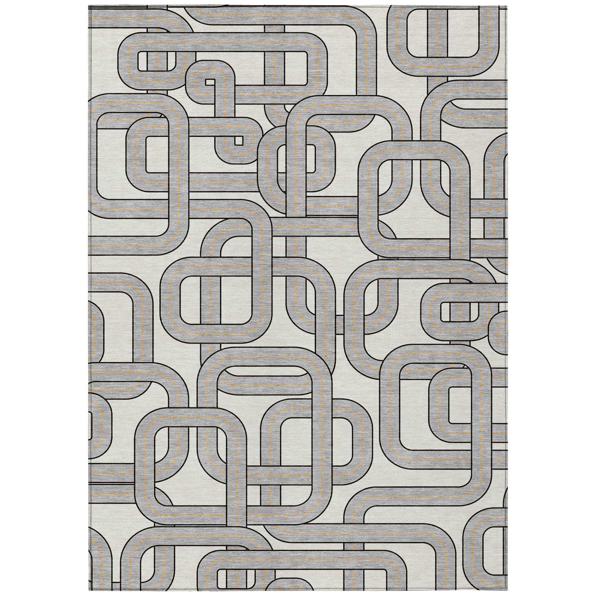 10' X 14' Ivory And Pewter Geometric Washable Indoor Outdoor Area Rug Homeroots Outdoor