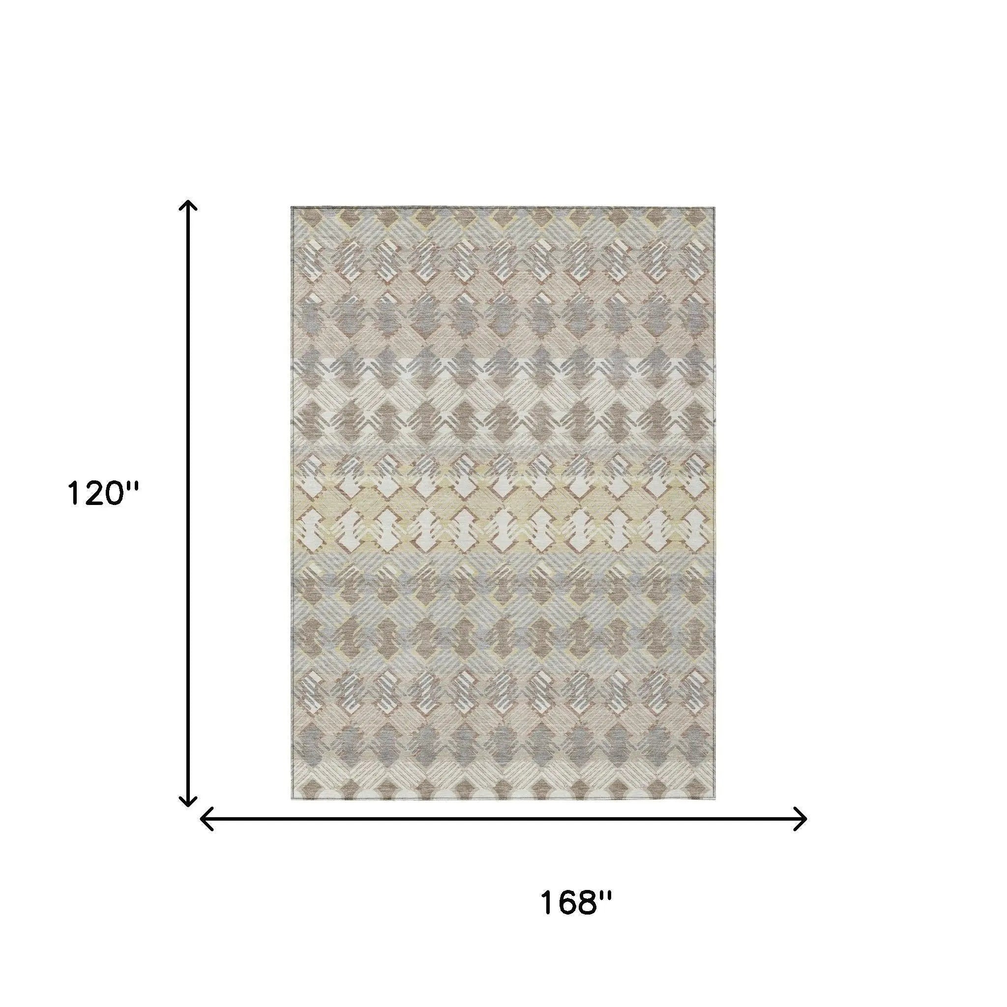 10' X 14' Ivory And Pewter Striped Washable Indoor Outdoor Area Rug Homeroots Outdoor