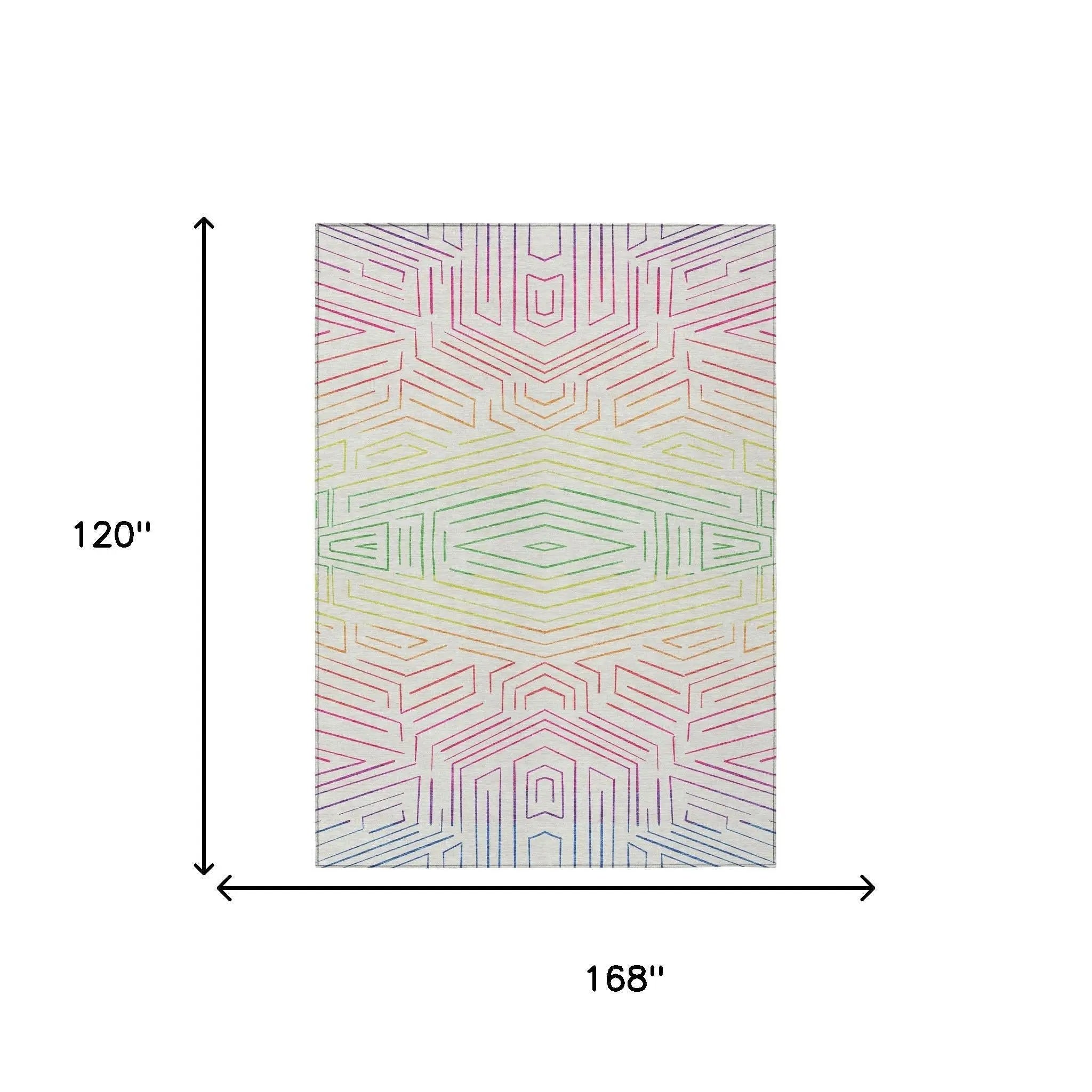 10' X 14' Ivory And Purple Geometric Washable Indoor Outdoor Area Rug Homeroots Outdoor