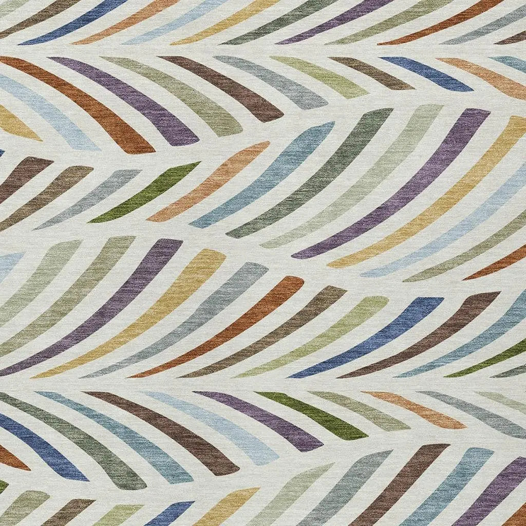 10' X 14' Ivory And Sage Abstract Washable Indoor Outdoor Area Rug Homeroots Outdoor