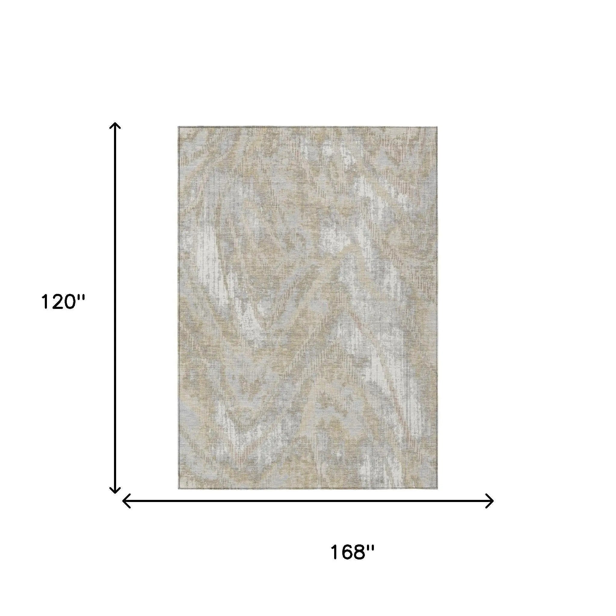 10' X 14' Ivory And Silver Abstract Washable Indoor Outdoor Area Rug Homeroots Outdoor