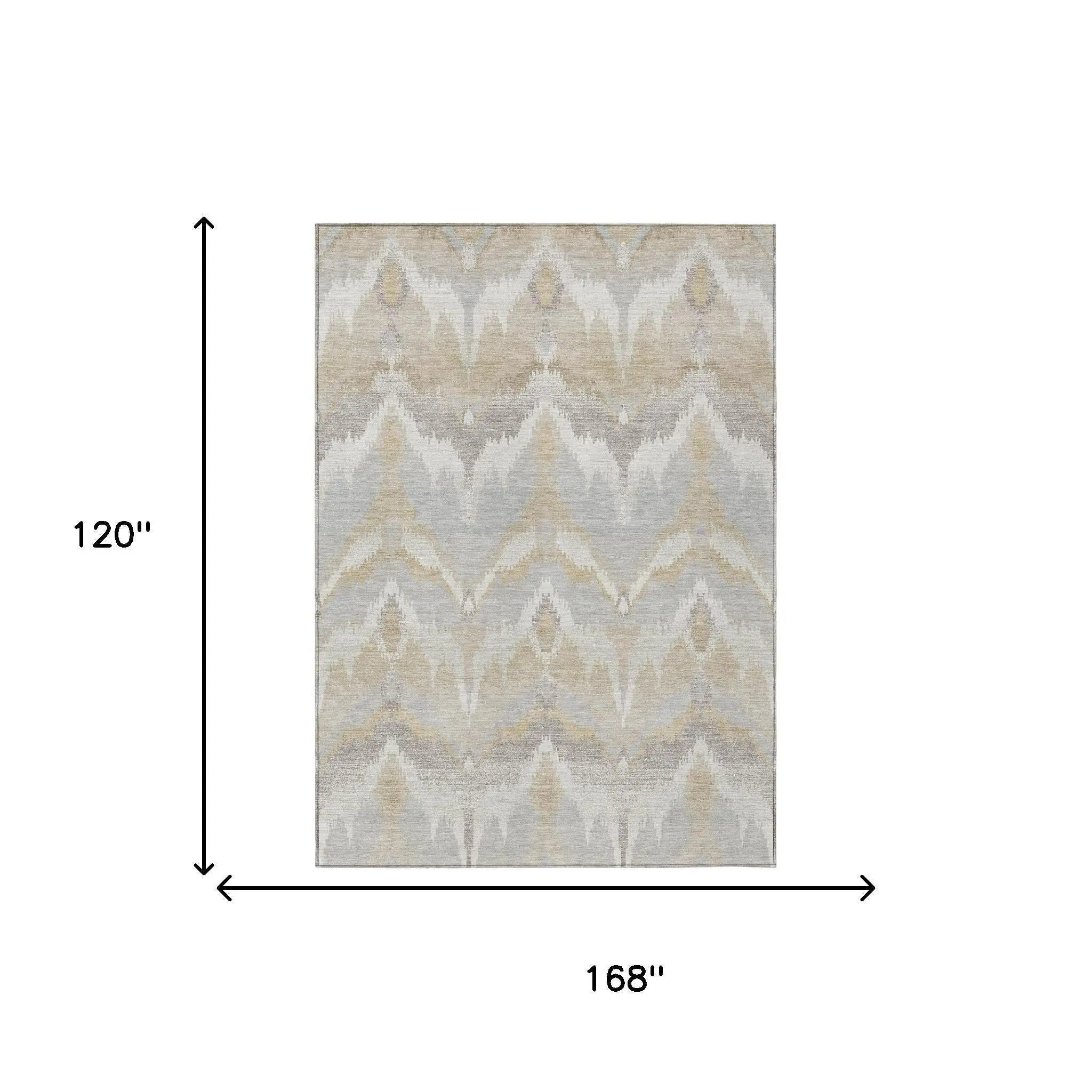 10' X 14' Ivory And Silver Abstract Washable Indoor Outdoor Area Rug Homeroots Outdoor