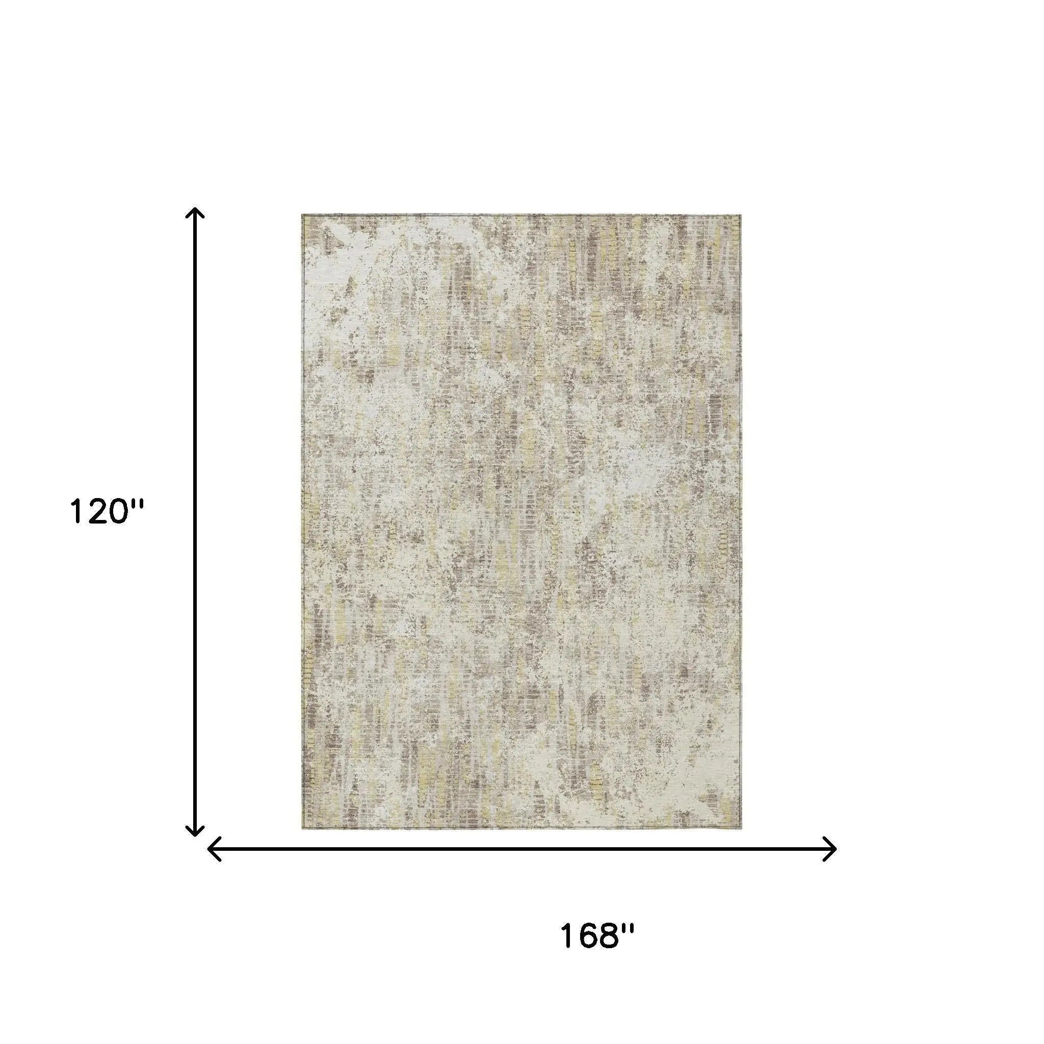 10' X 14' Ivory And Silver Abstract Washable Indoor Outdoor Area Rug Homeroots Outdoor