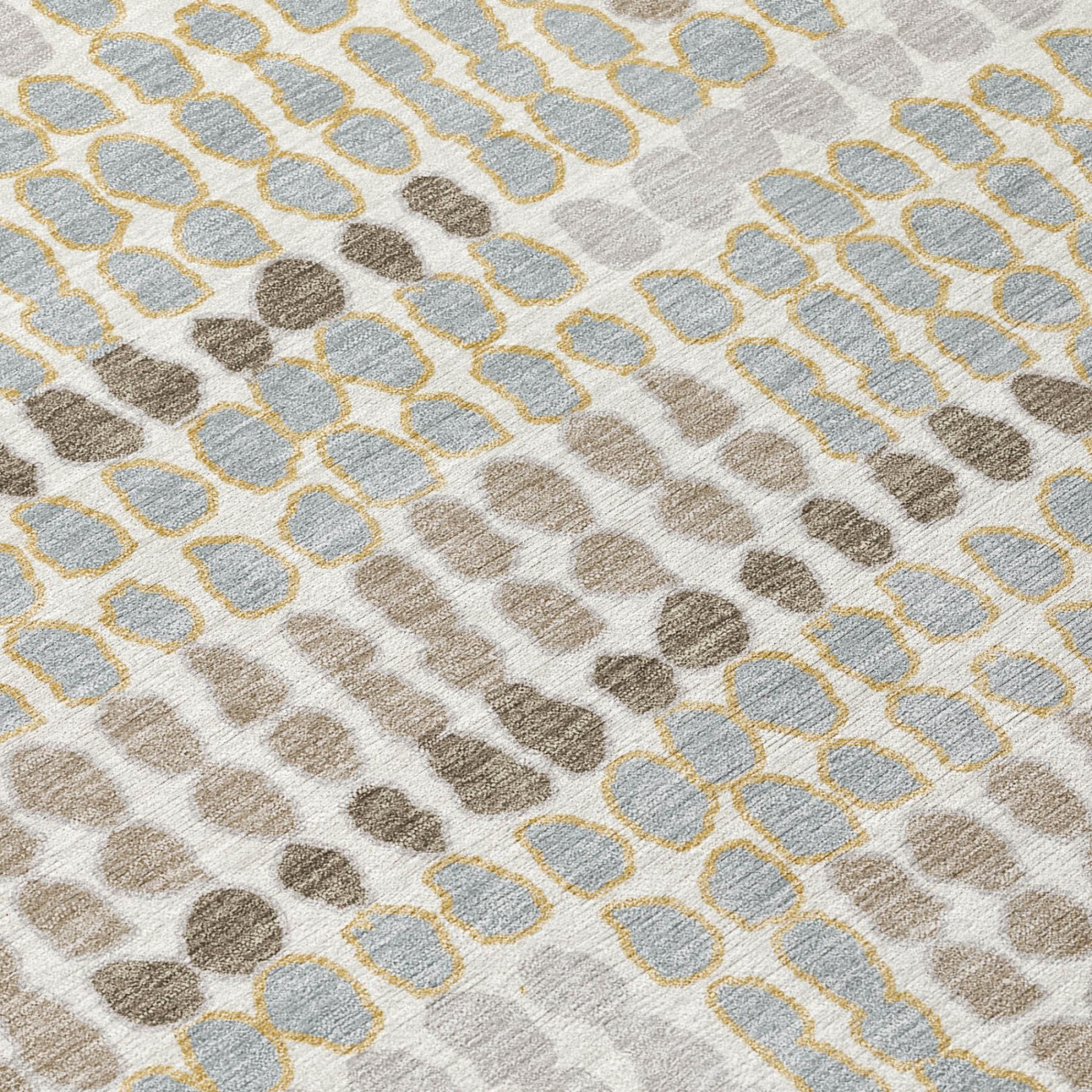10' X 14' Ivory And Silver Geometric Washable Indoor Outdoor Area Rug Homeroots Outdoor