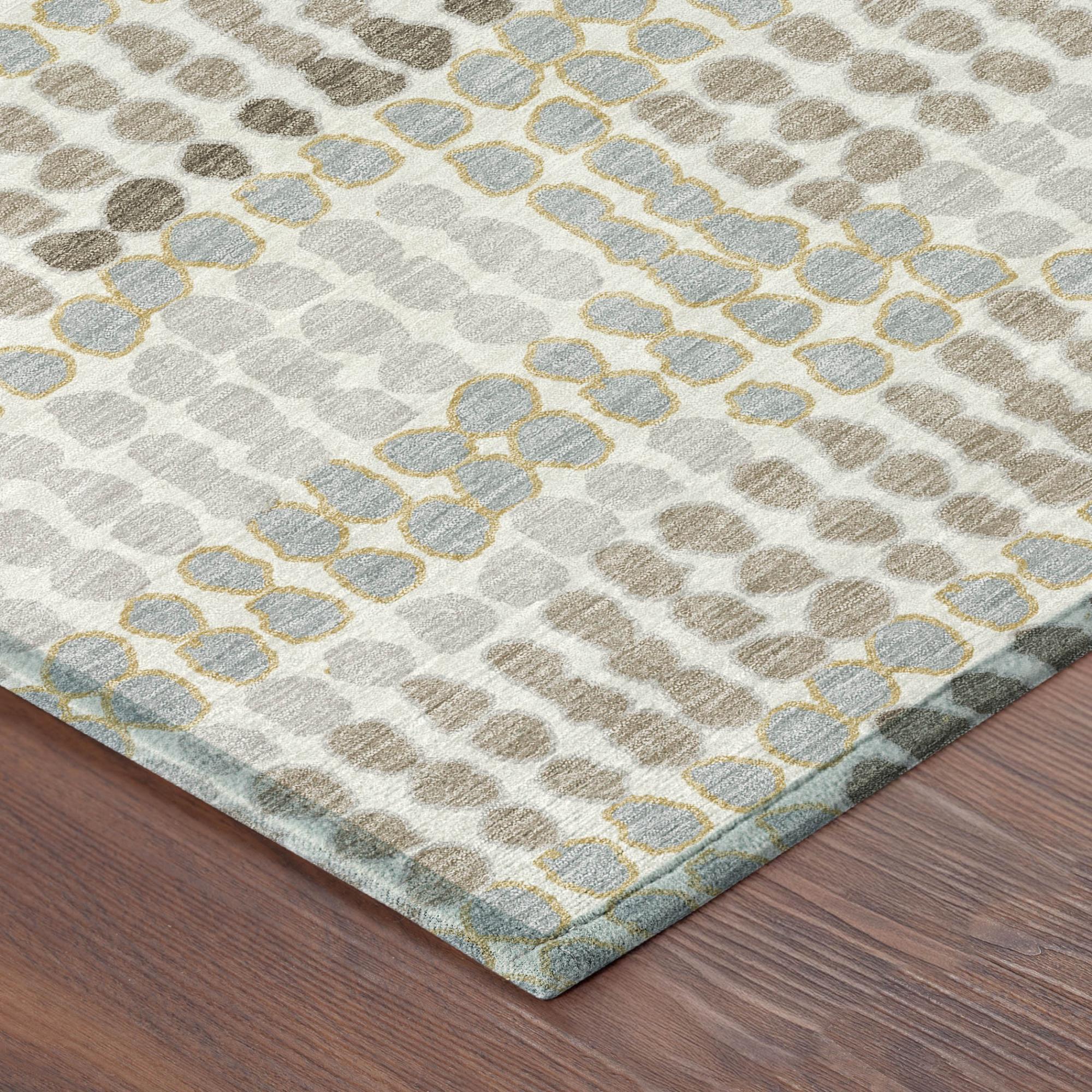 10' X 14' Ivory And Silver Geometric Washable Indoor Outdoor Area Rug Homeroots Outdoor